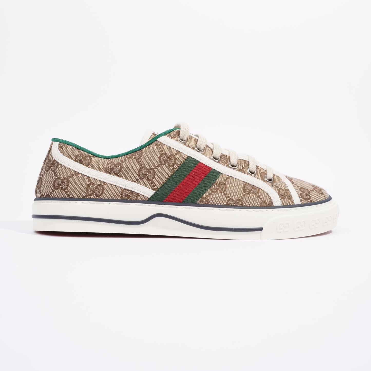Gucci GG Tennis 1977 Beige / Green / Red Canvas EU 41.5 UK 7.5