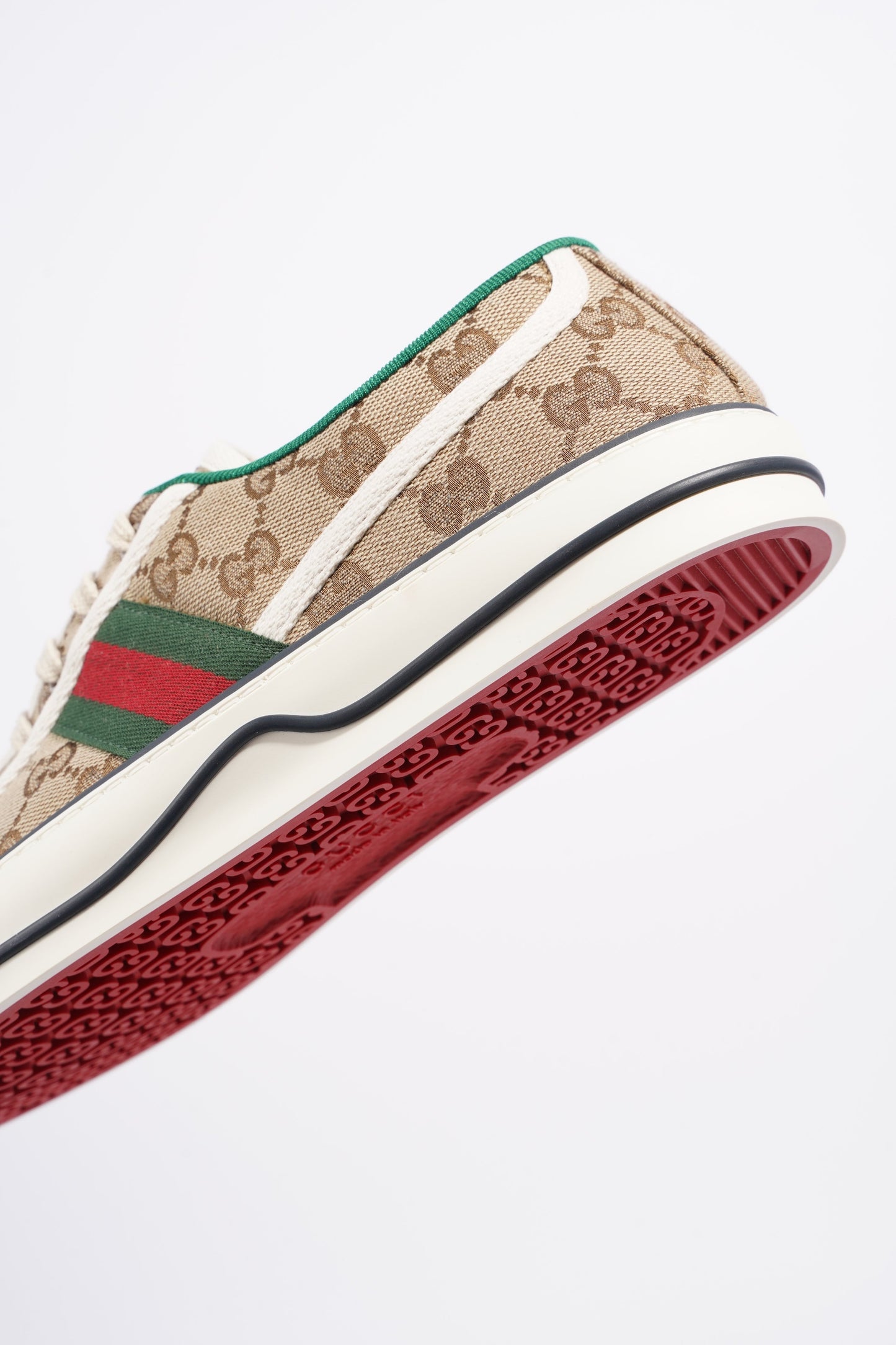 Gucci GG Tennis 1977 Beige / Green / Red Canvas EU 41.5 UK 7.5