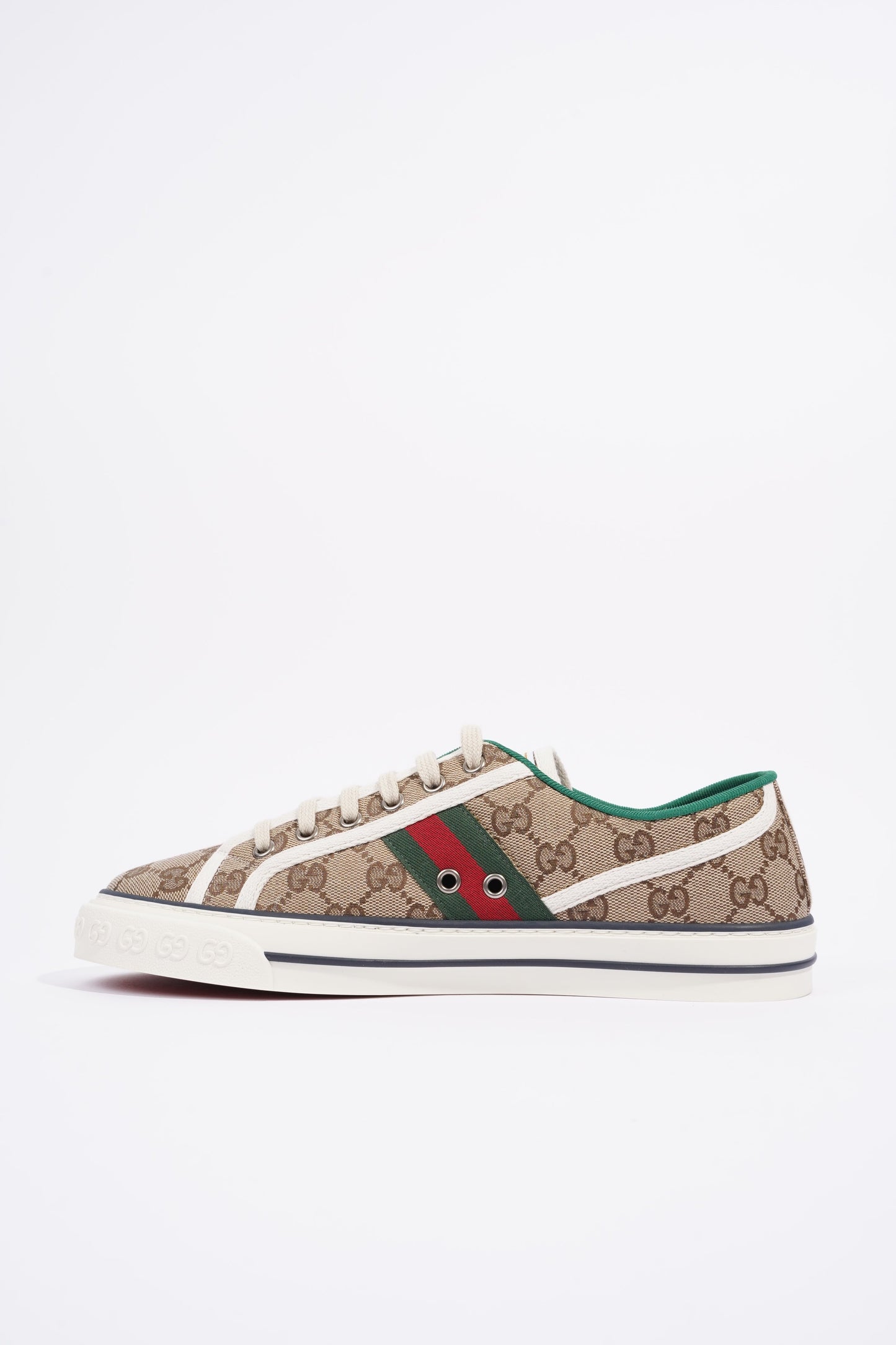 Gucci GG Tennis 1977 Beige / Green / Red Canvas EU 41.5 UK 7.5