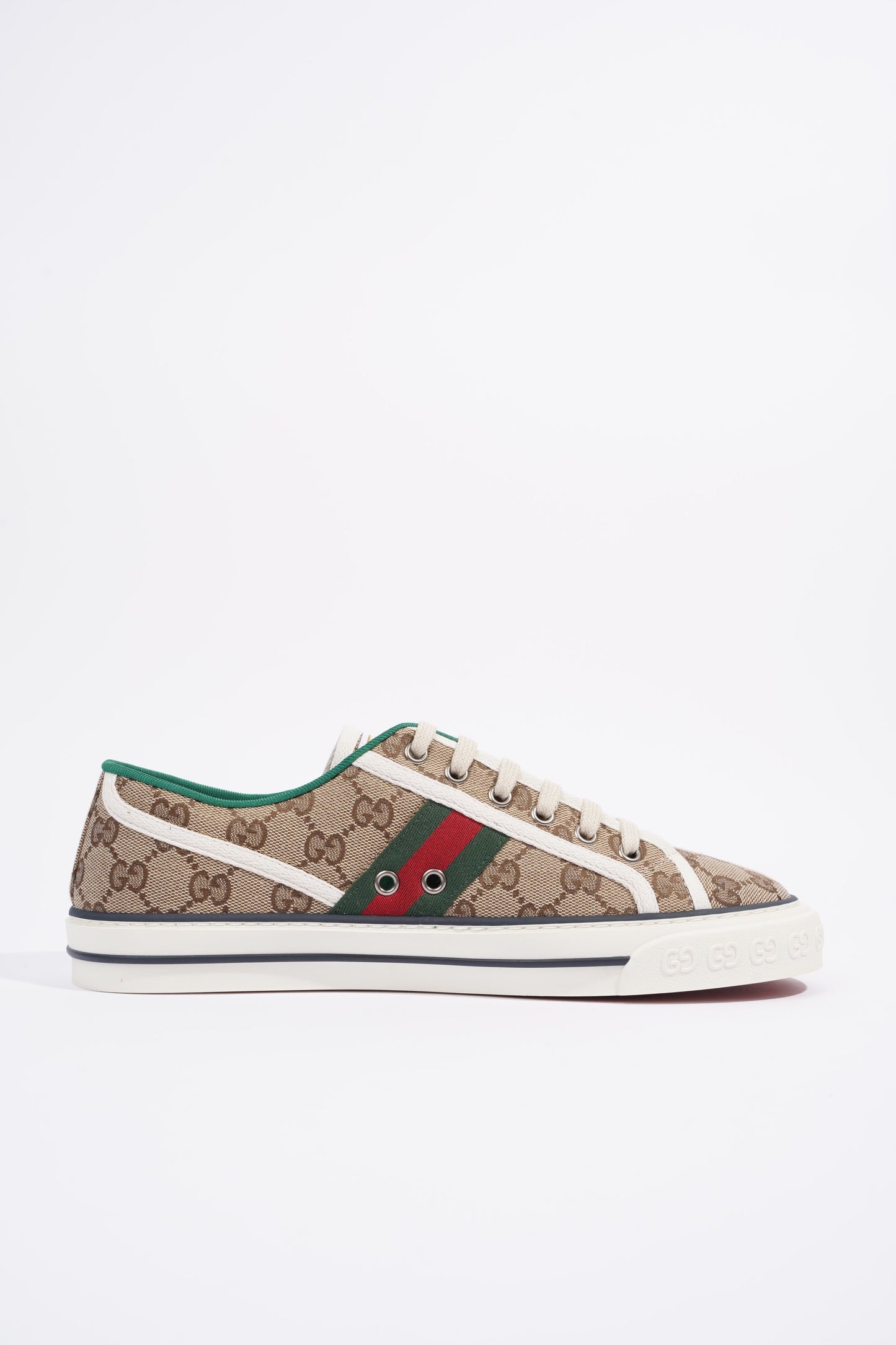 Gucci GG Tennis 1977 Beige / Green / Red Canvas EU 41.5 UK 7.5