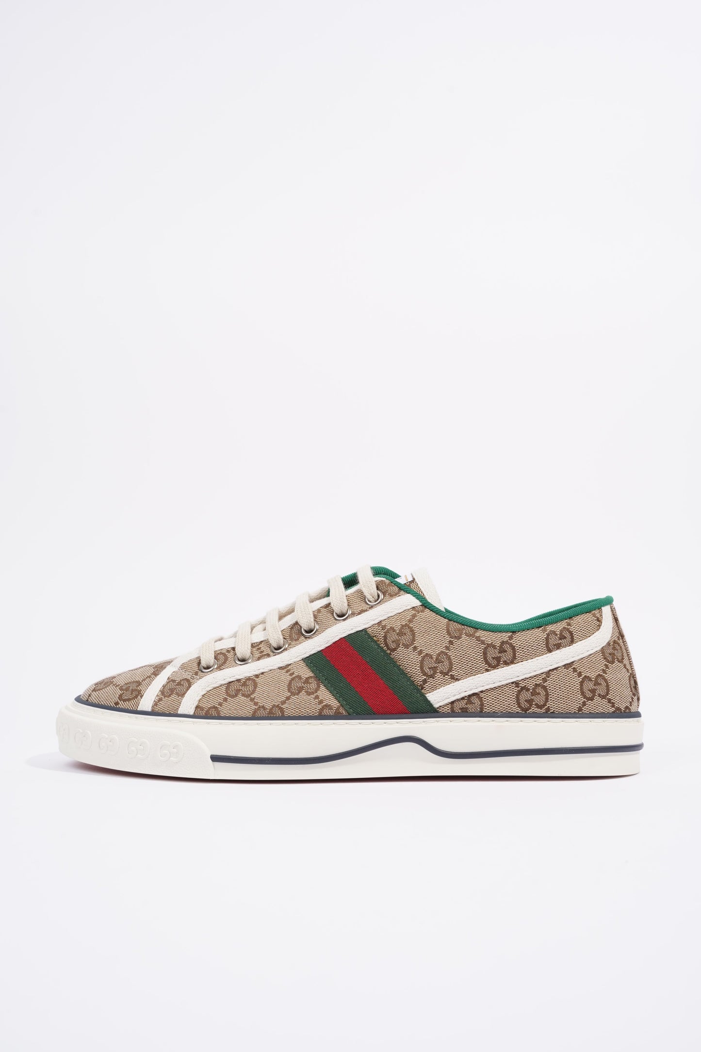Gucci GG Tennis 1977 Beige / Green / Red Canvas EU 41.5 UK 7.5