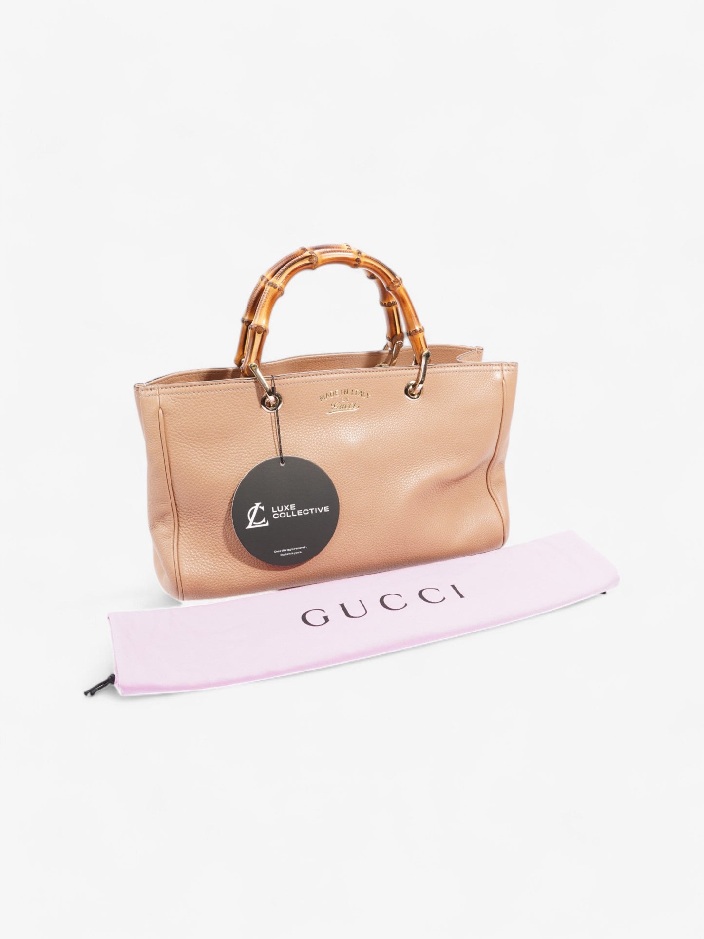 Gucci Bamboo Shopper Tote Beige Leather Medium