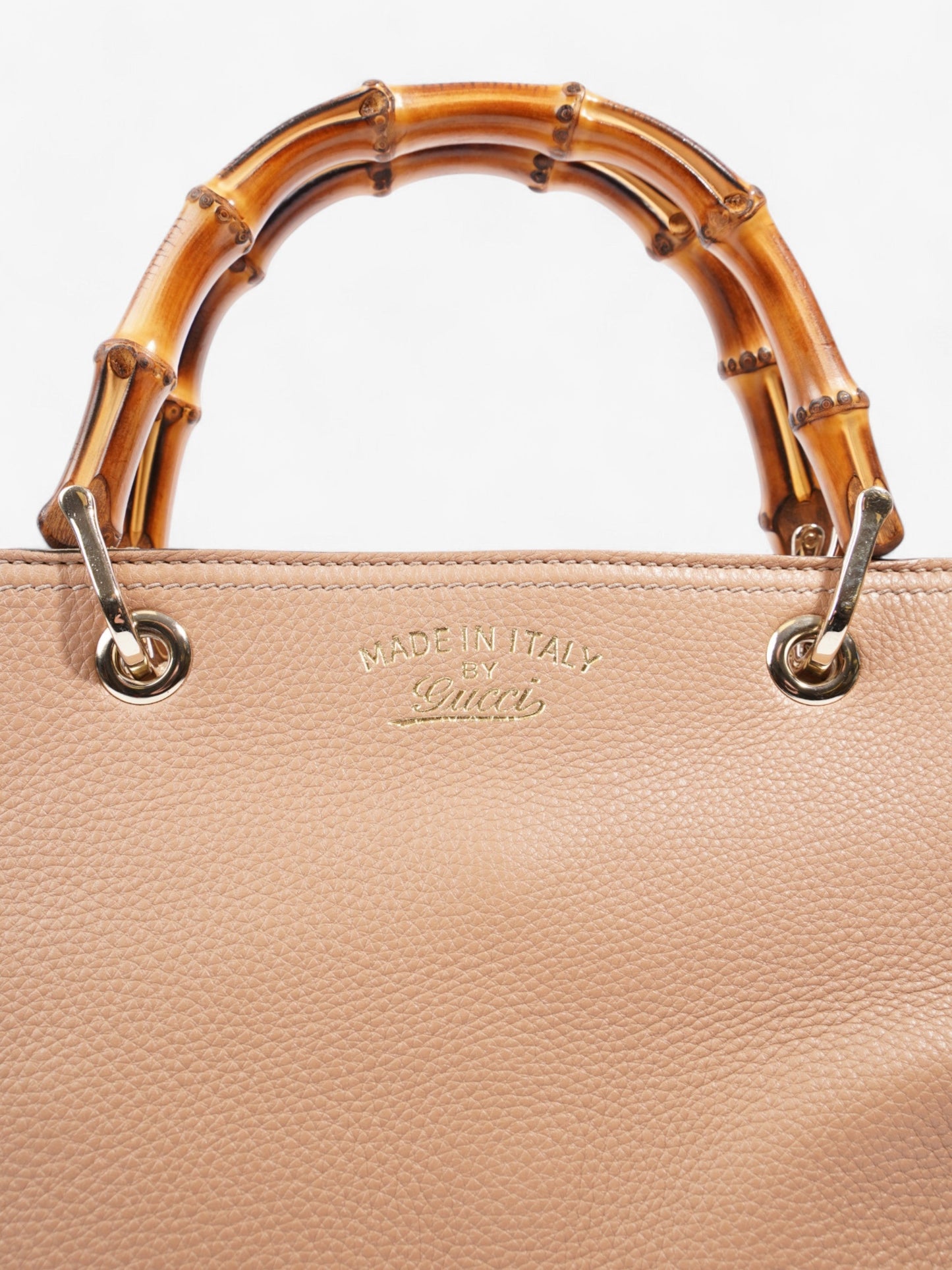 Gucci Bamboo Shopper Tote Beige Leather Medium