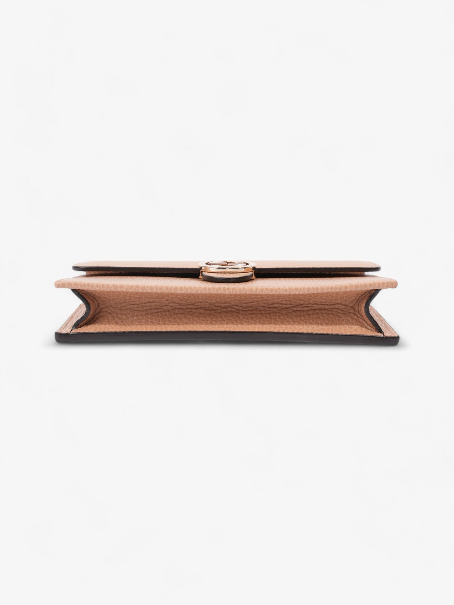 Gucci Interlocking G Chain Wallet Warm Taupe Leather