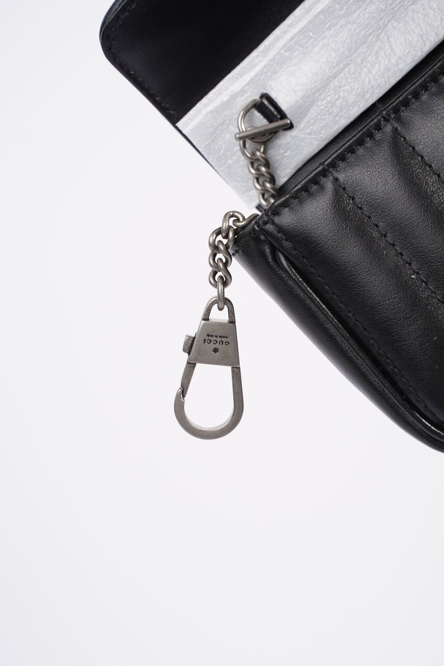 Gucci Marmont Flap Black Matelasse Leather Super Mini