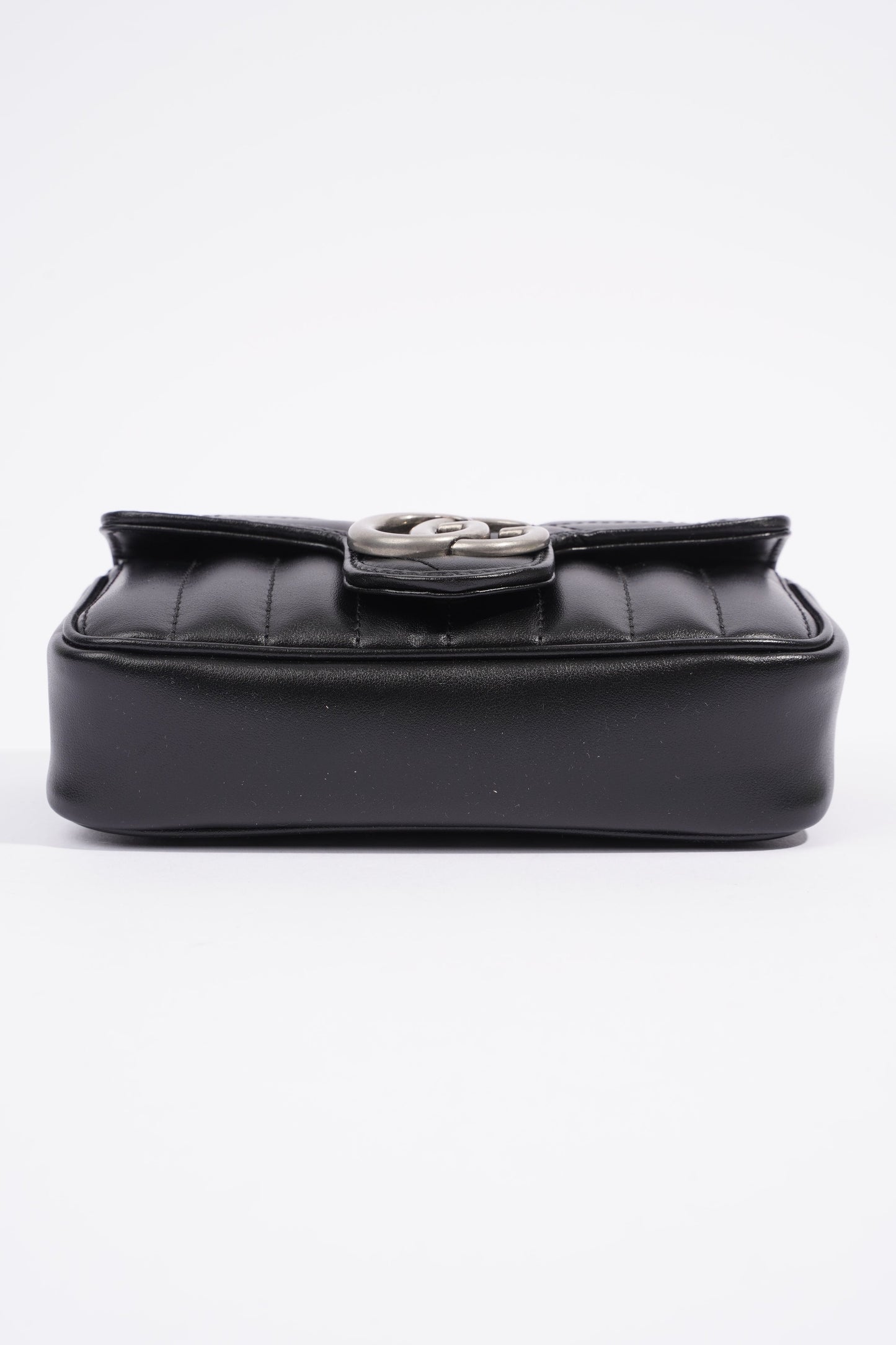 Gucci Marmont Flap Black Matelasse Leather Super Mini