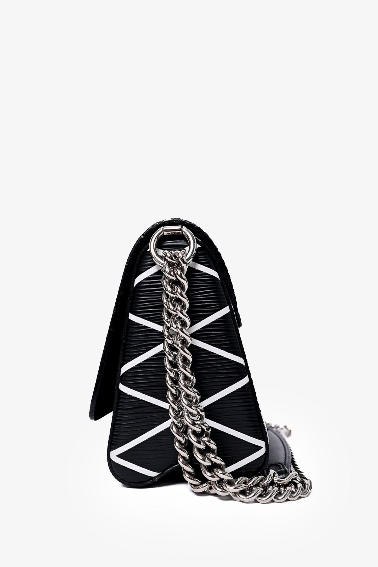 Louis Vuitton 2014 Black/White Malletage Leather Twist PM Shoulder Bag