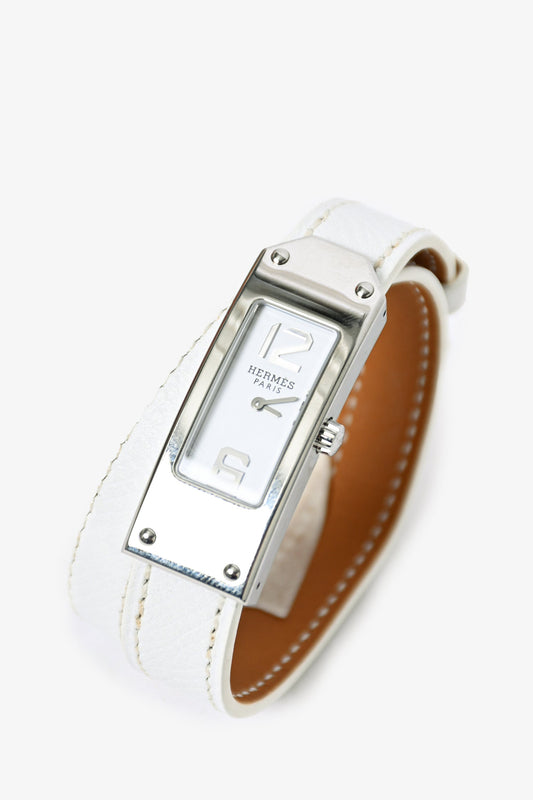 Hermes 2014 White Leather Kelly 2 Watch