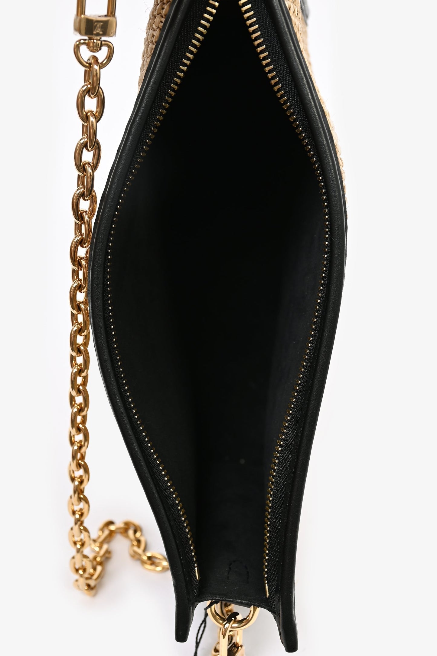 Louis Vuitton Beige/Black Raffia/Leather Toiletry Pouch on Chain