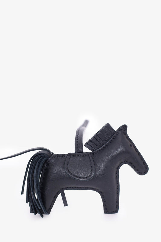 Hermes 2021 So Black Leather Rodeo PM Bag Charm