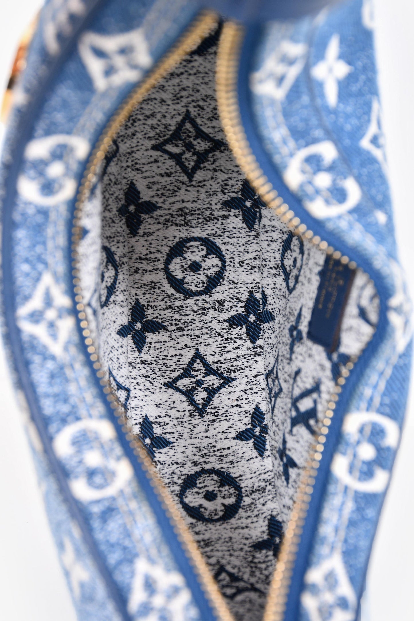 Louis Vuitton Blue Denim Jacquard Loop Shoulder Bag with Strap