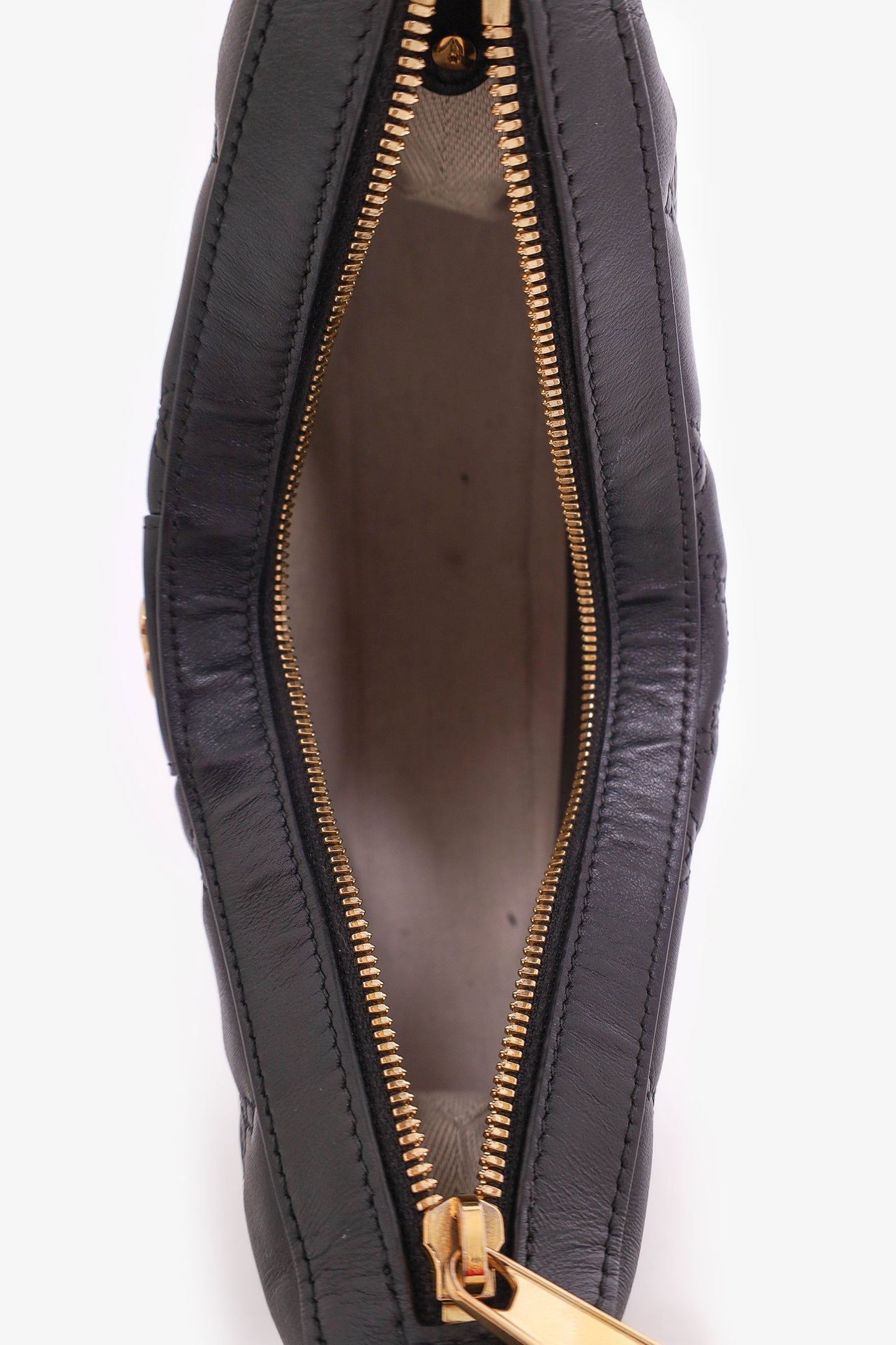Gucci Black Leather GG Matelassé Small Bag with Strap