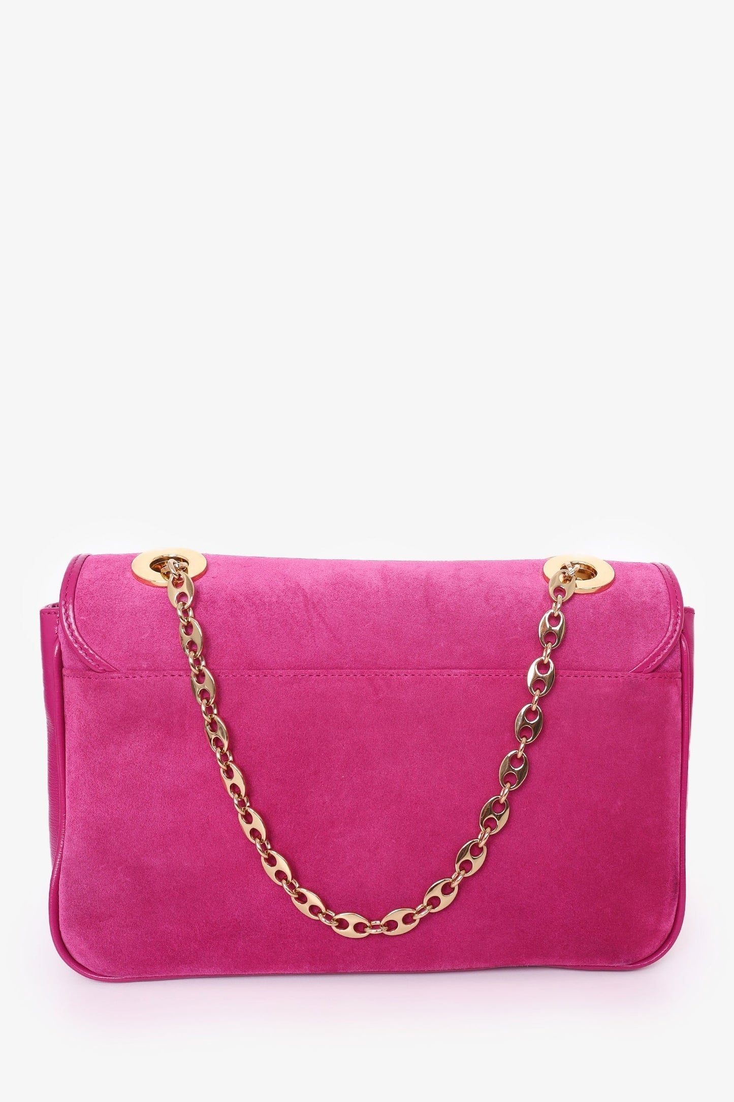 Gucci Pink Suede Marina Chain Shoulder Bag