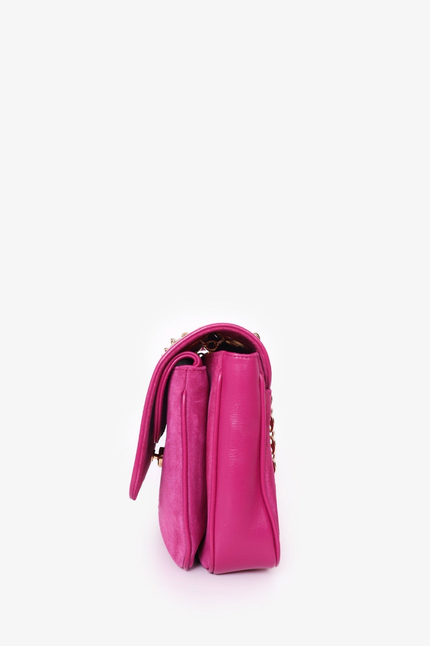 Gucci Pink Suede Marina Chain Shoulder Bag