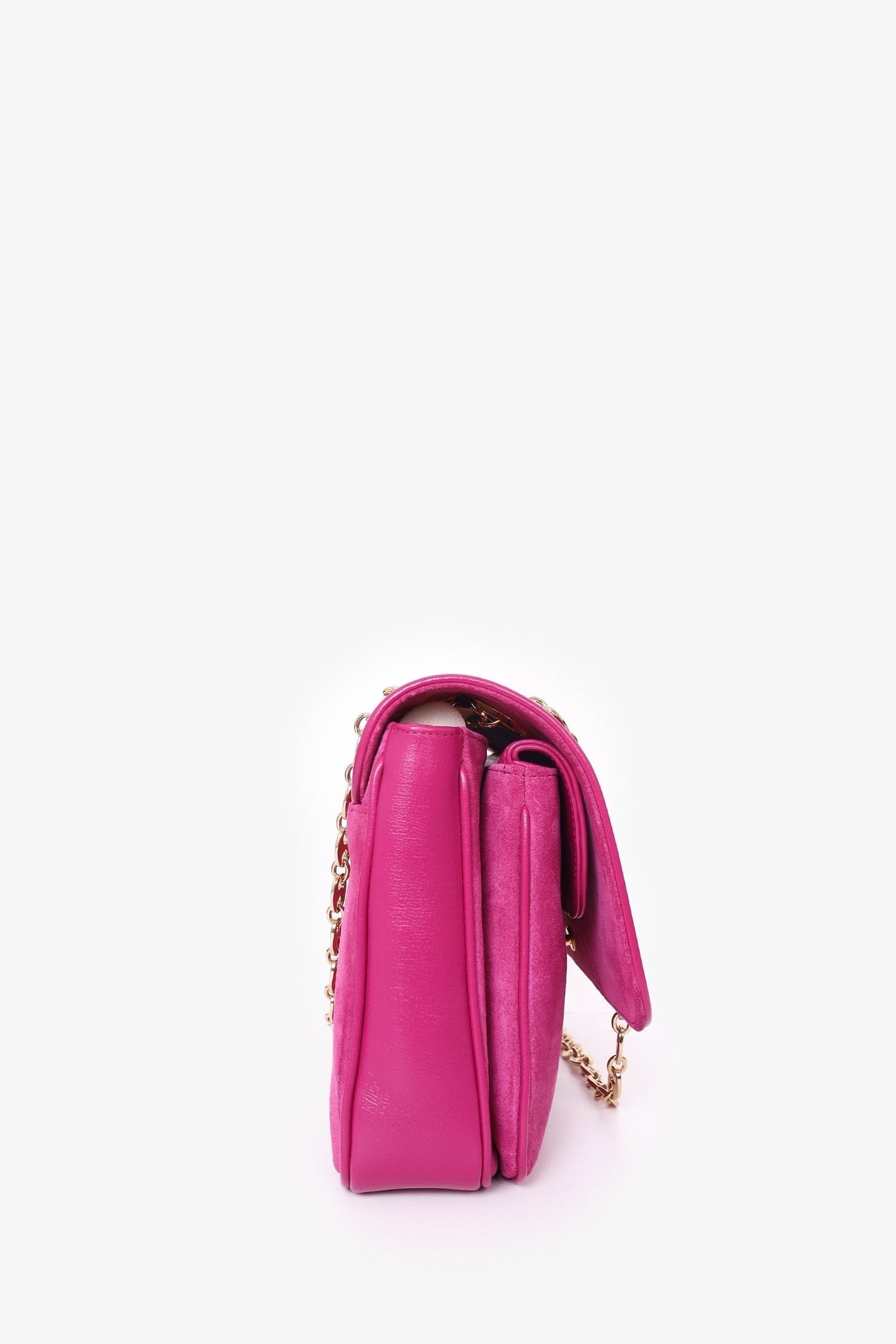 Gucci Pink Suede Marina Chain Shoulder Bag