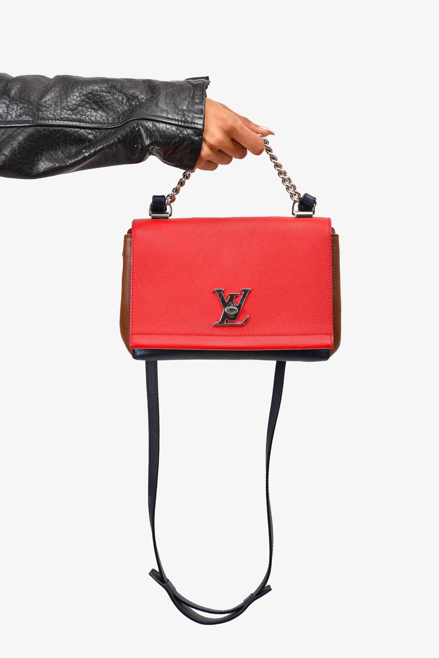 Louis Vuitton 2016 Red/Navy Leather Mini Lockme