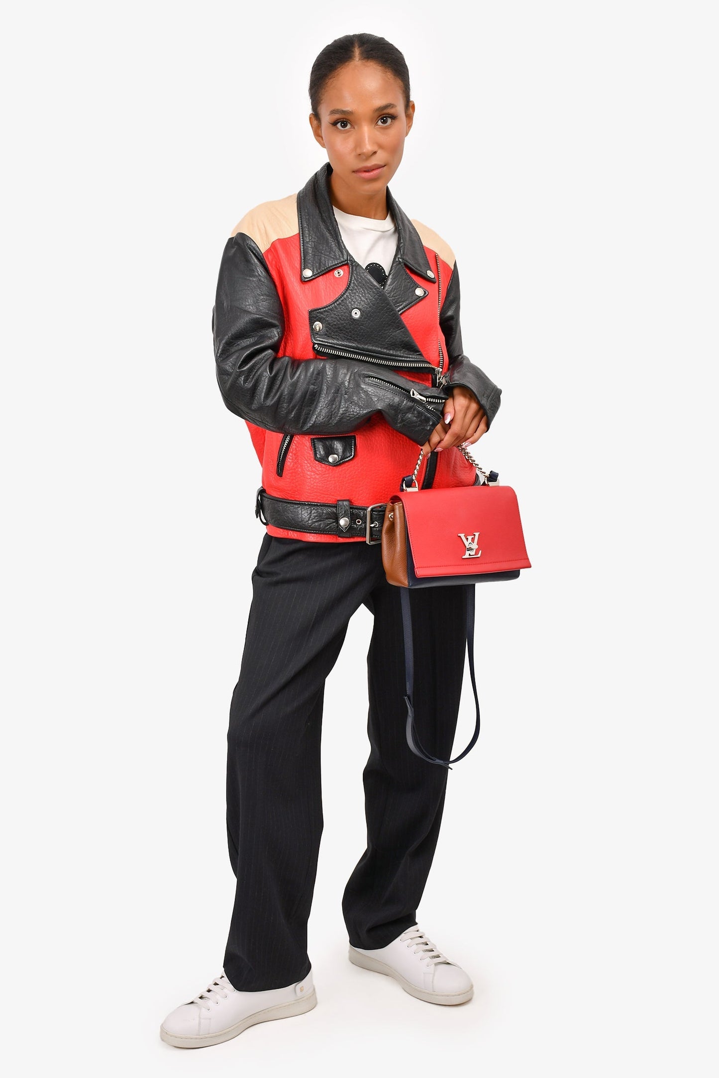 Louis Vuitton 2016 Red/Navy Leather Mini Lockme