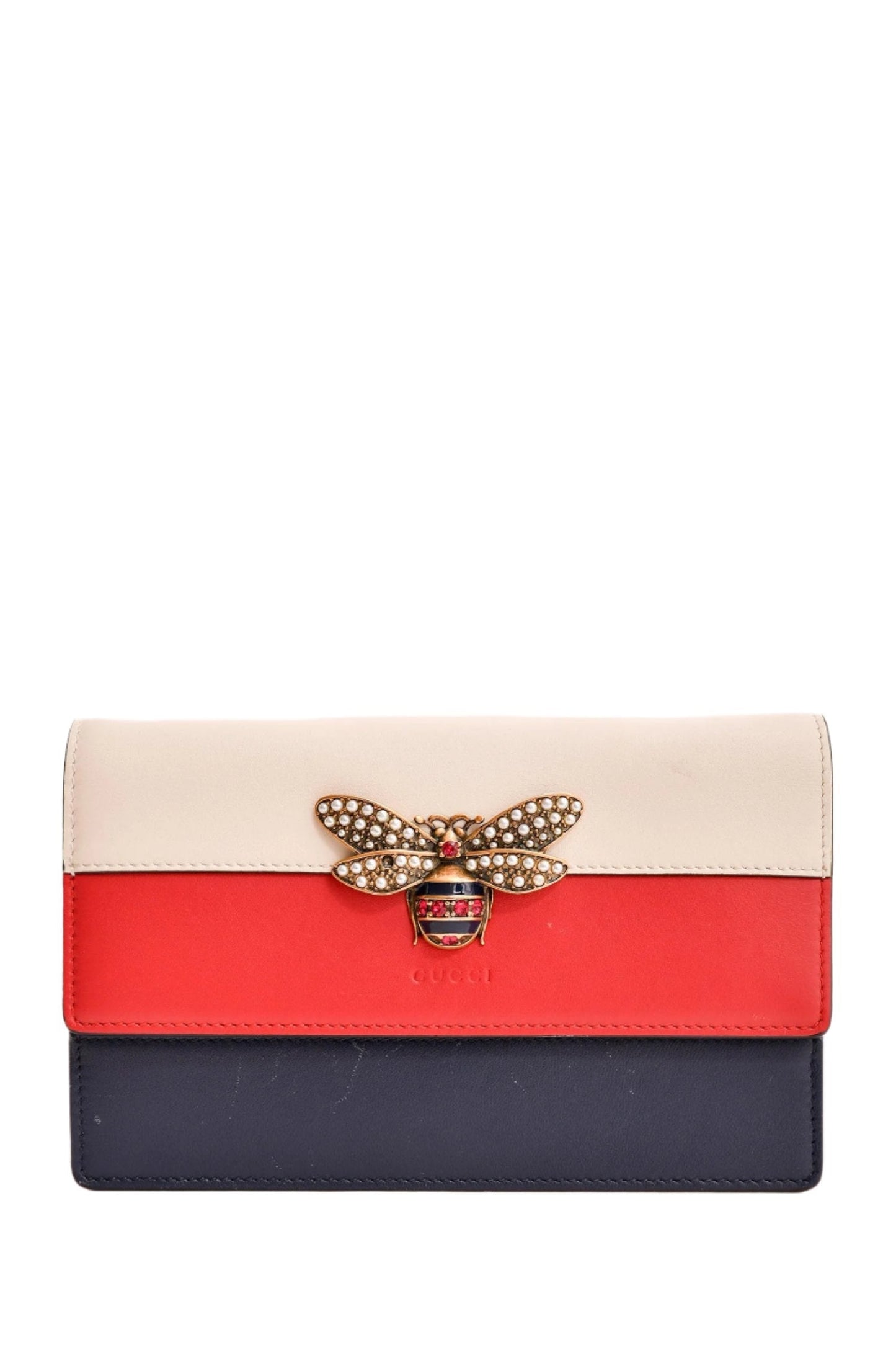 Gucci Red/Navy Queen Margaret Wallet on Chain