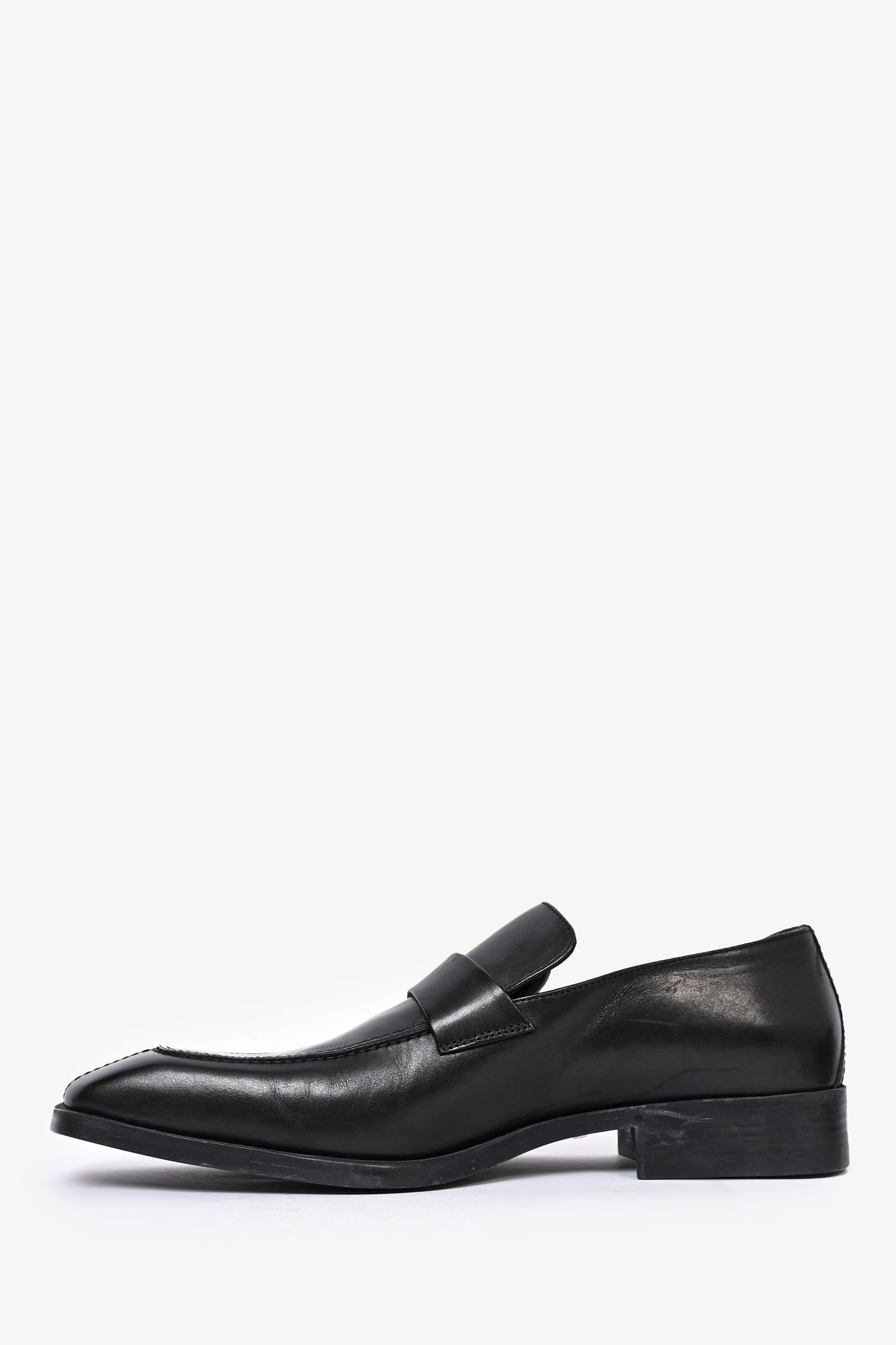 Gucci Black Leather Silver G Loafers Size 43 Mens