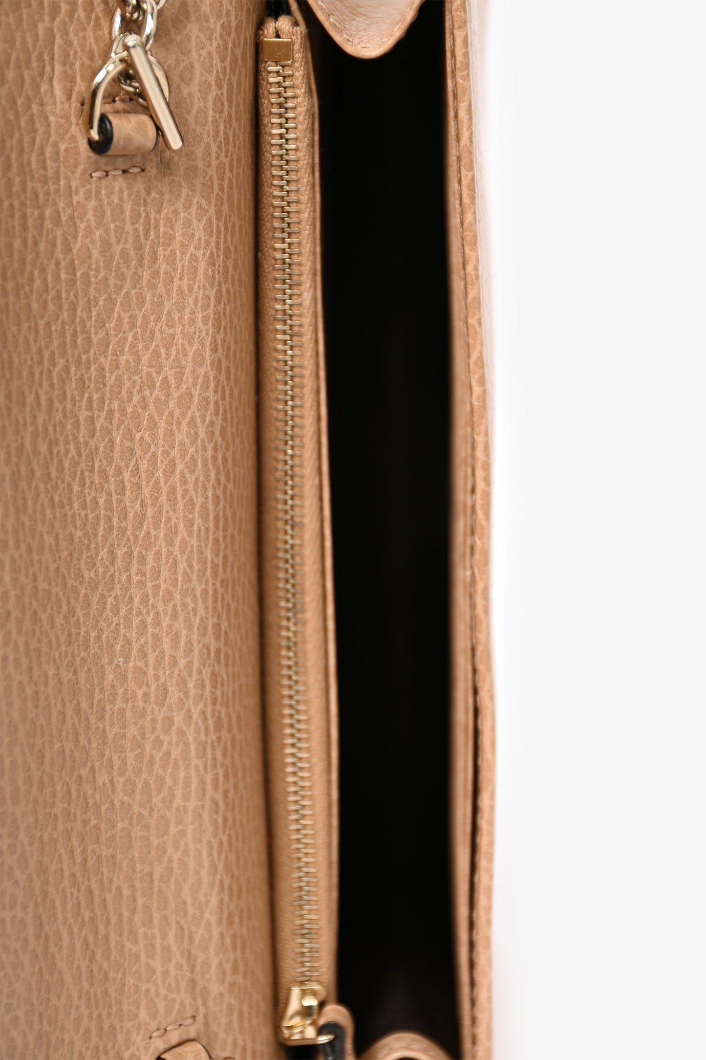 Gucci Brown Leather GG Wallet on Chain
