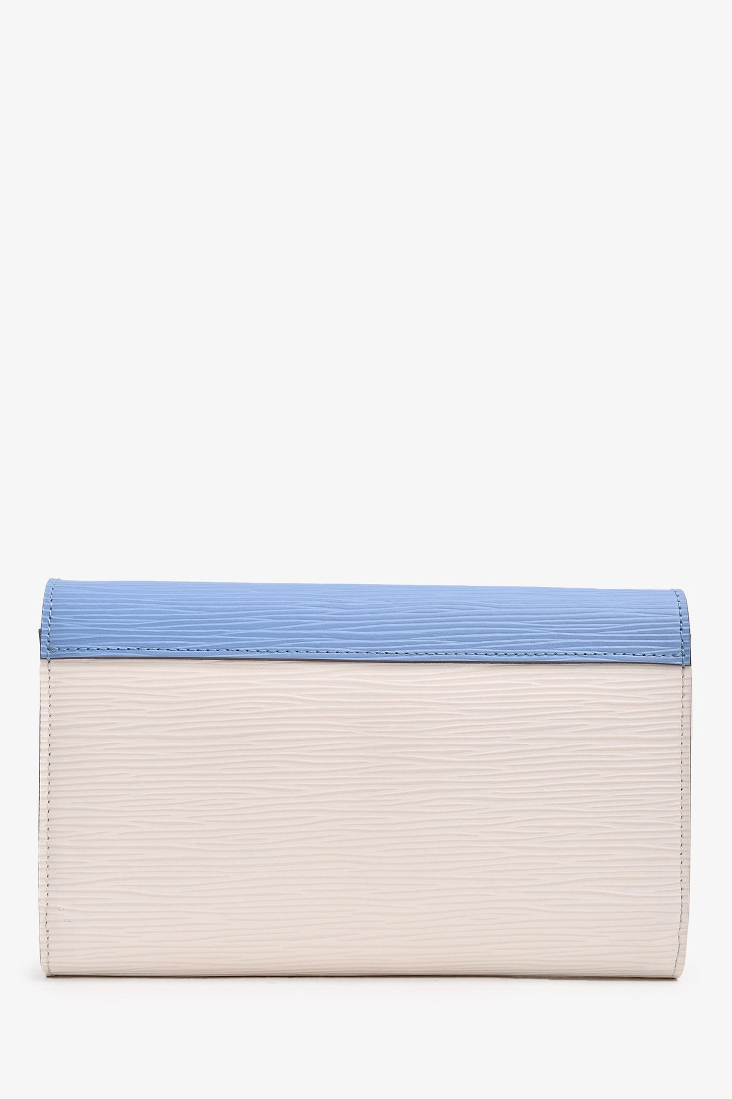 Louis Vuitton 2014 Blue/White Epi Leather Tribal Mask Wallet On Chain With W.L. Initials
