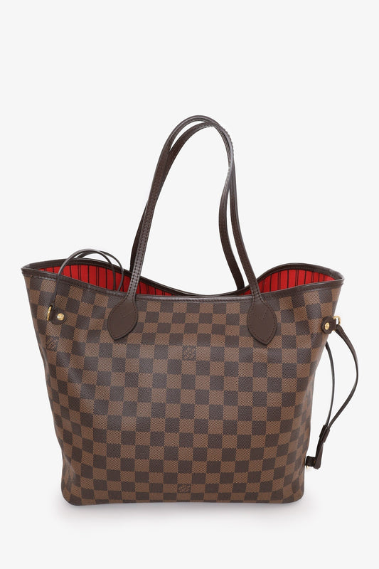 Louis Vuitton 2017 Damier Ebene Neverfull MM Tote with Pouch