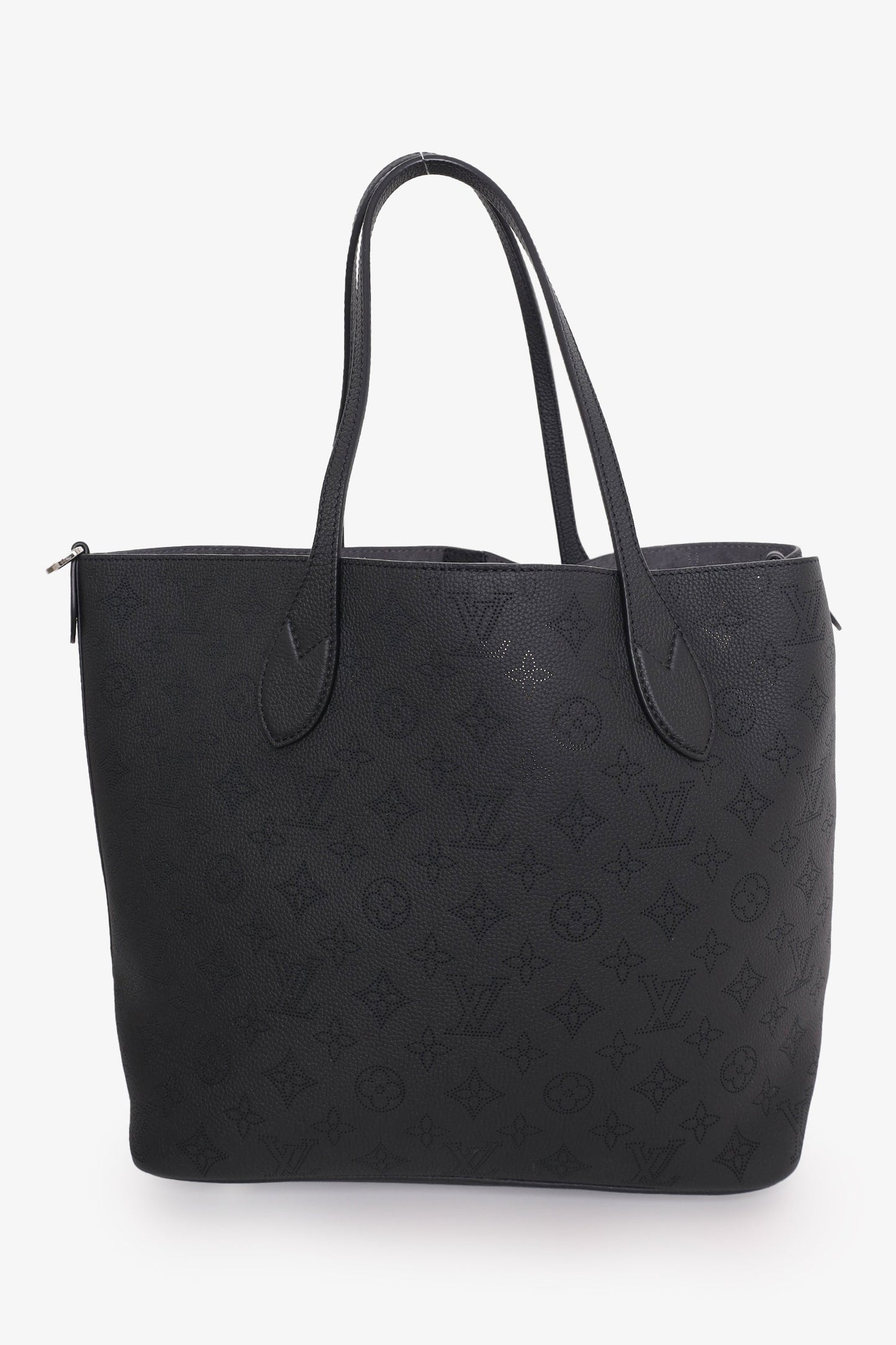 Louis Vuitton Black Leather Mahina Blossom MM Tote with Pouch