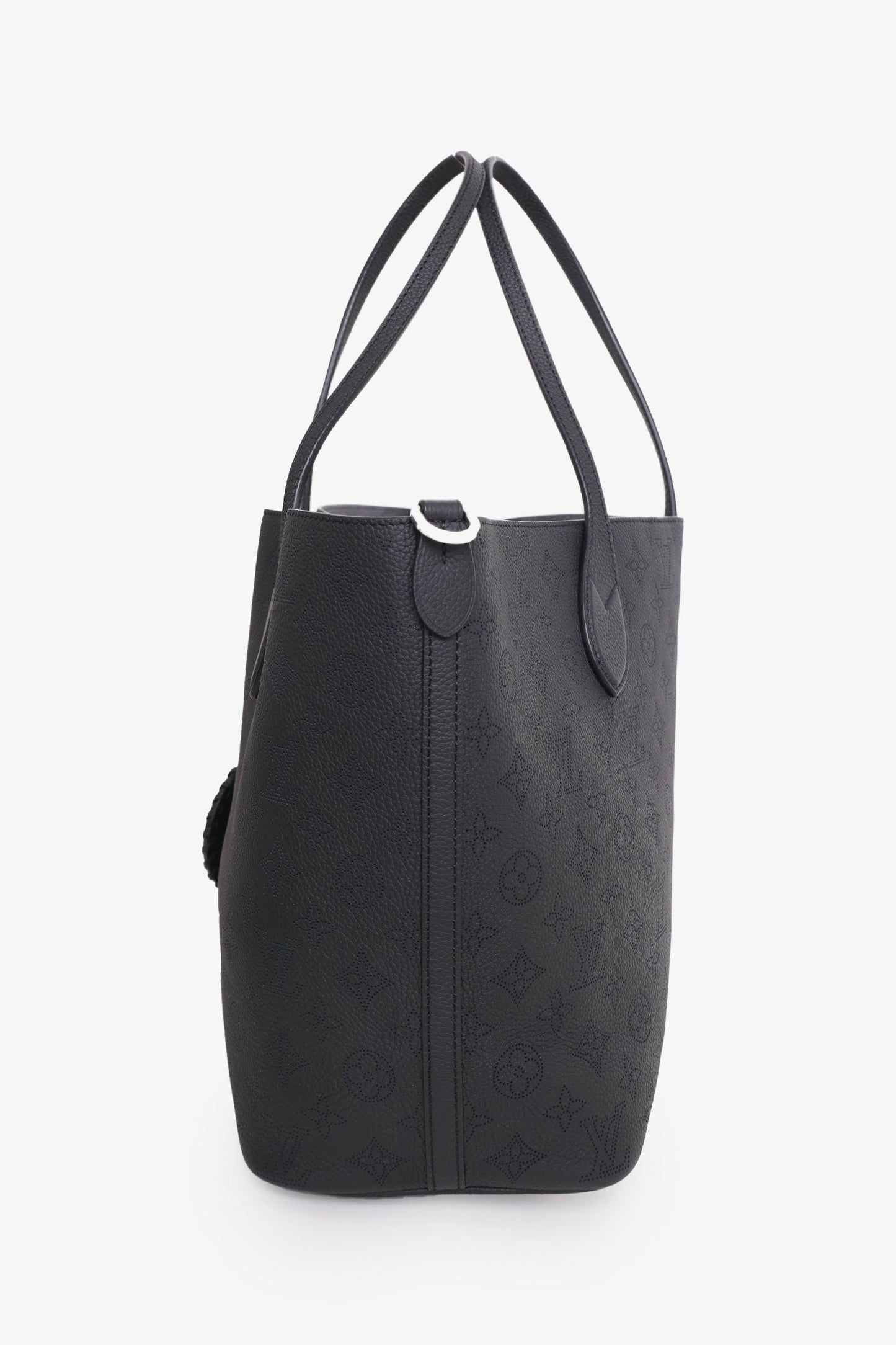 Louis Vuitton Black Leather Mahina Blossom MM Tote with Pouch