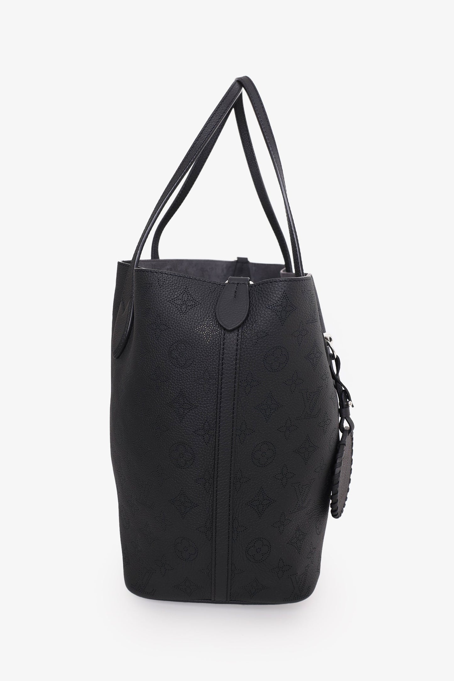 Louis Vuitton Black Leather Mahina Blossom MM Tote with Pouch