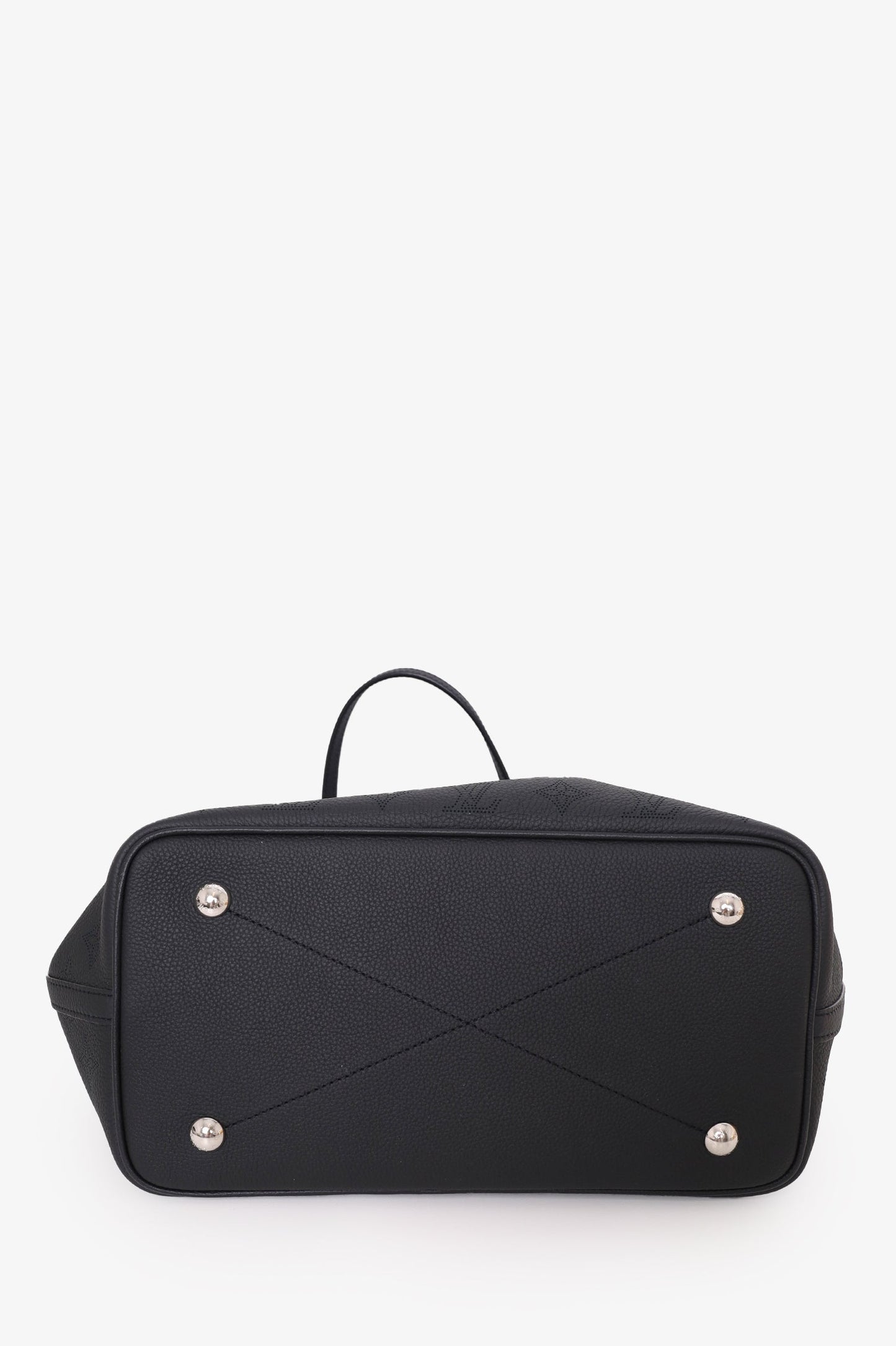 Louis Vuitton Black Leather Mahina Blossom MM Tote with Pouch