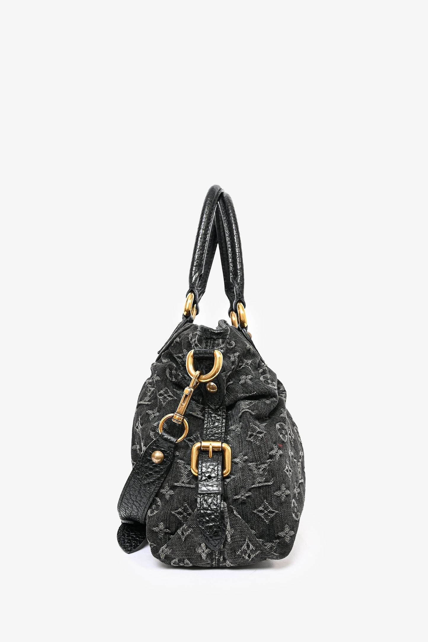Louis Vuitton Black Denim Monogram Cabby Bag