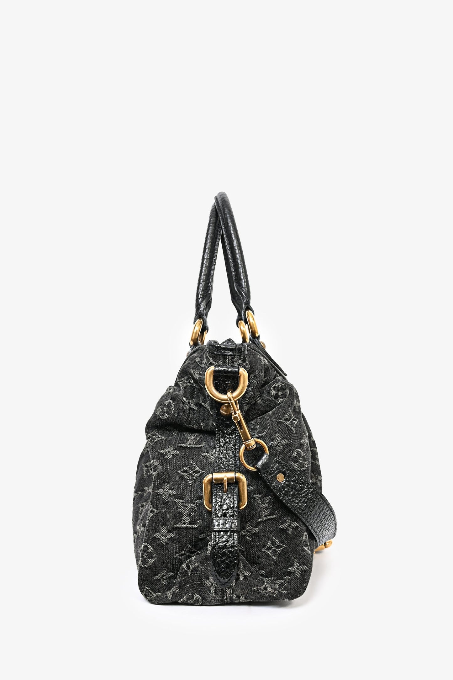 Louis Vuitton Black Denim Monogram Cabby Bag