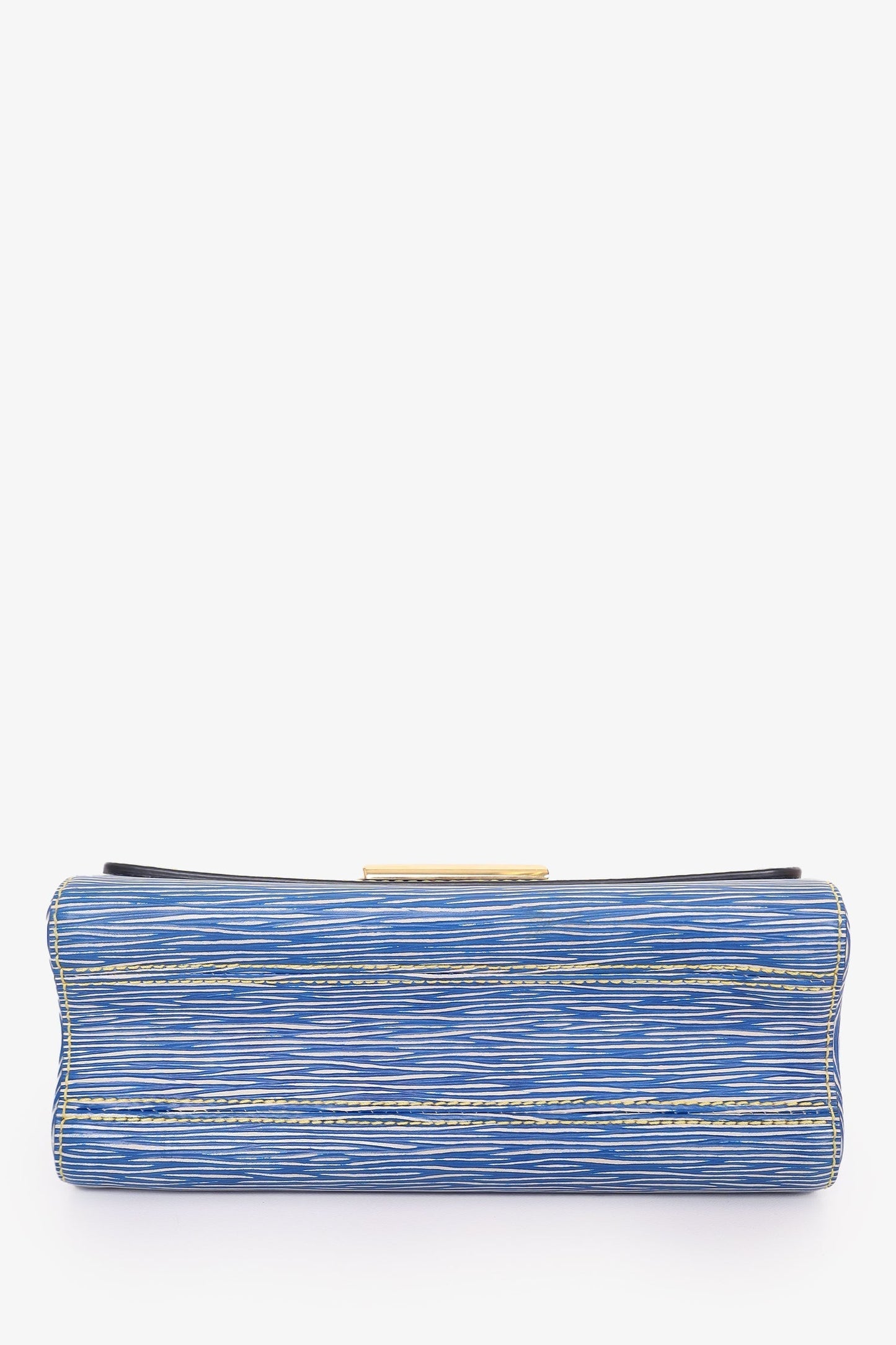 Louis Vuitton 2015 Blue Denim Epi Leather 'Twist' MM Shoulder Bag