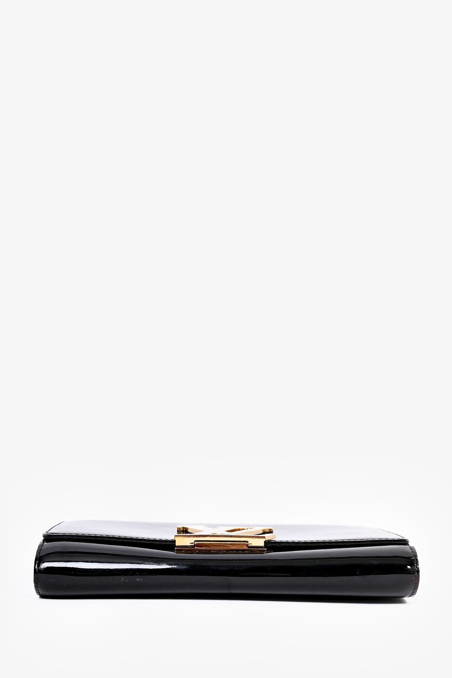 Louis Vuitton Black Patent Leather LV Clutch
