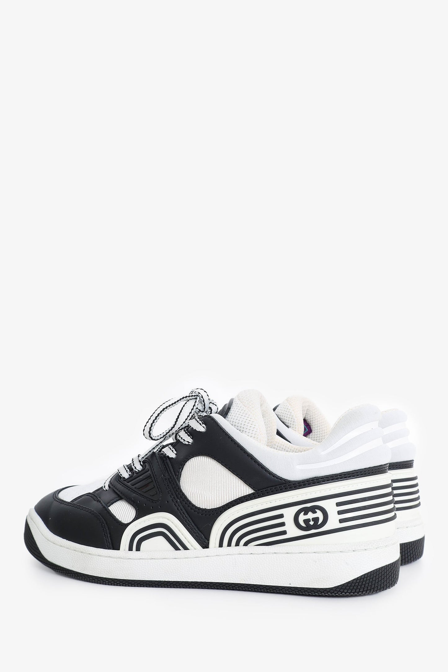 Gucci Black/White Basket Low-top Sneakers Size 35