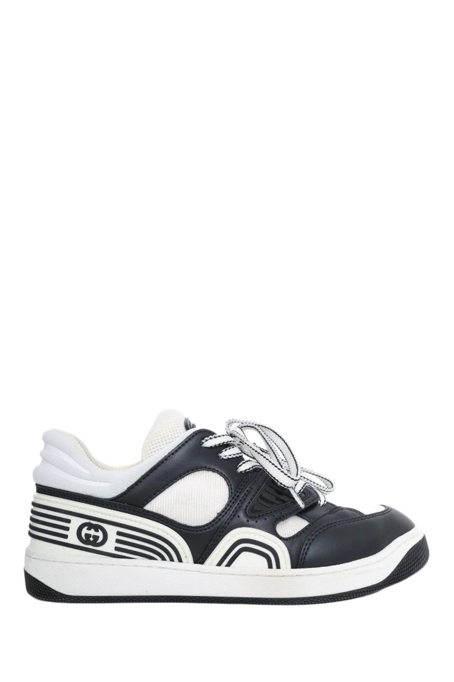 Gucci Black/White Basket Low-top Sneakers Size 35