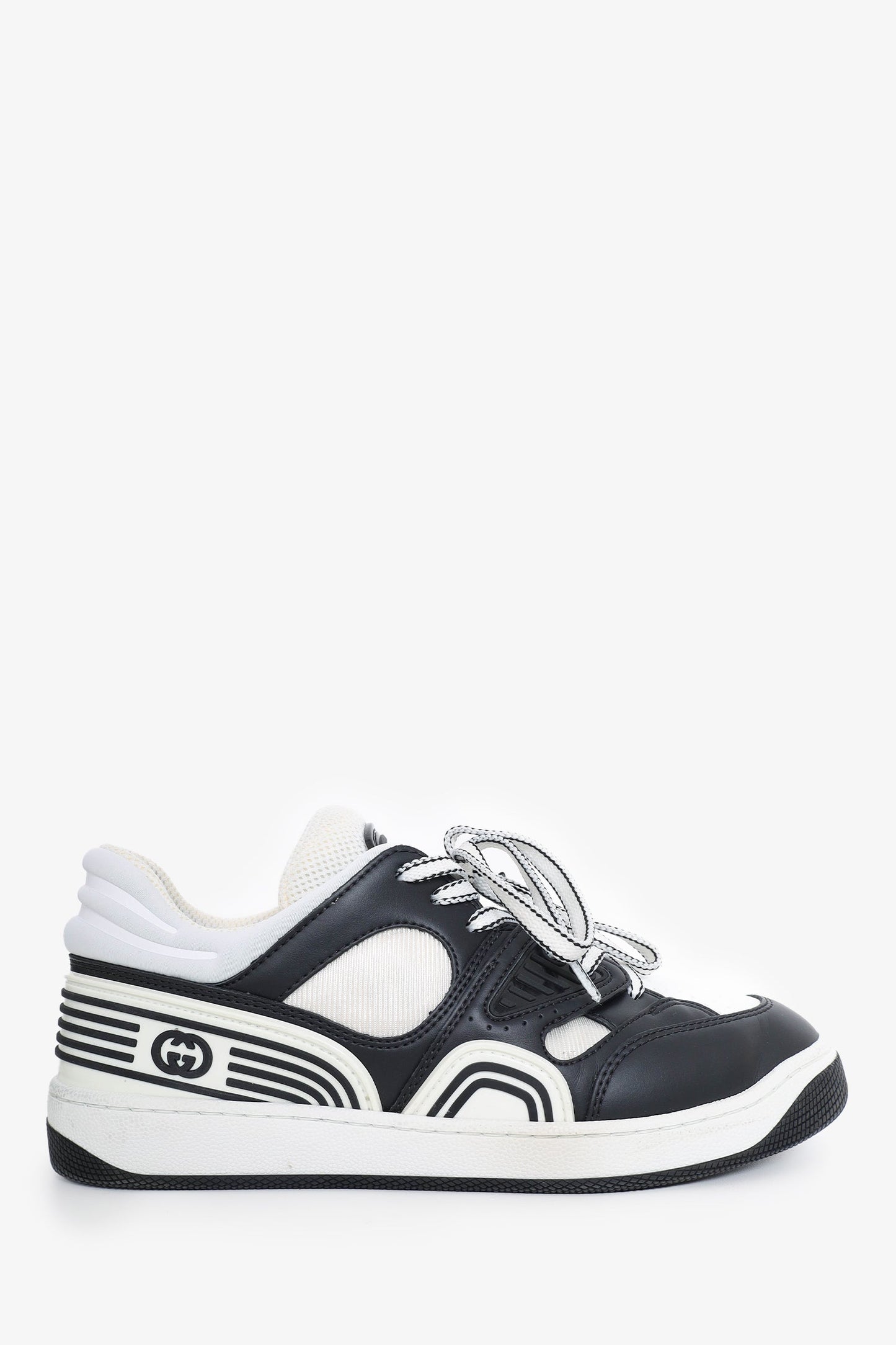 Gucci Black/White Basket Low-top Sneakers Size 35