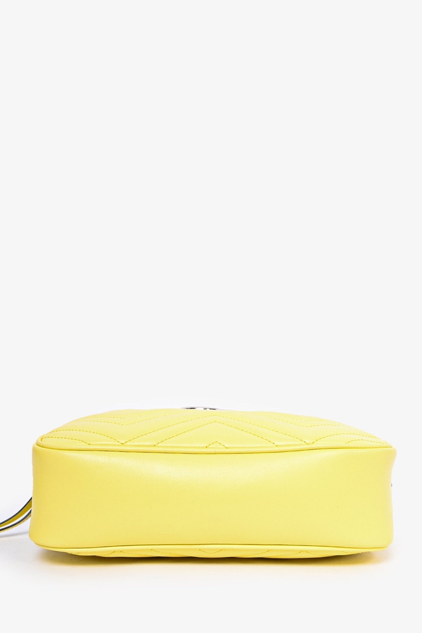 Gucci Yellow Chevron Leather Marmont Small Camera Bag