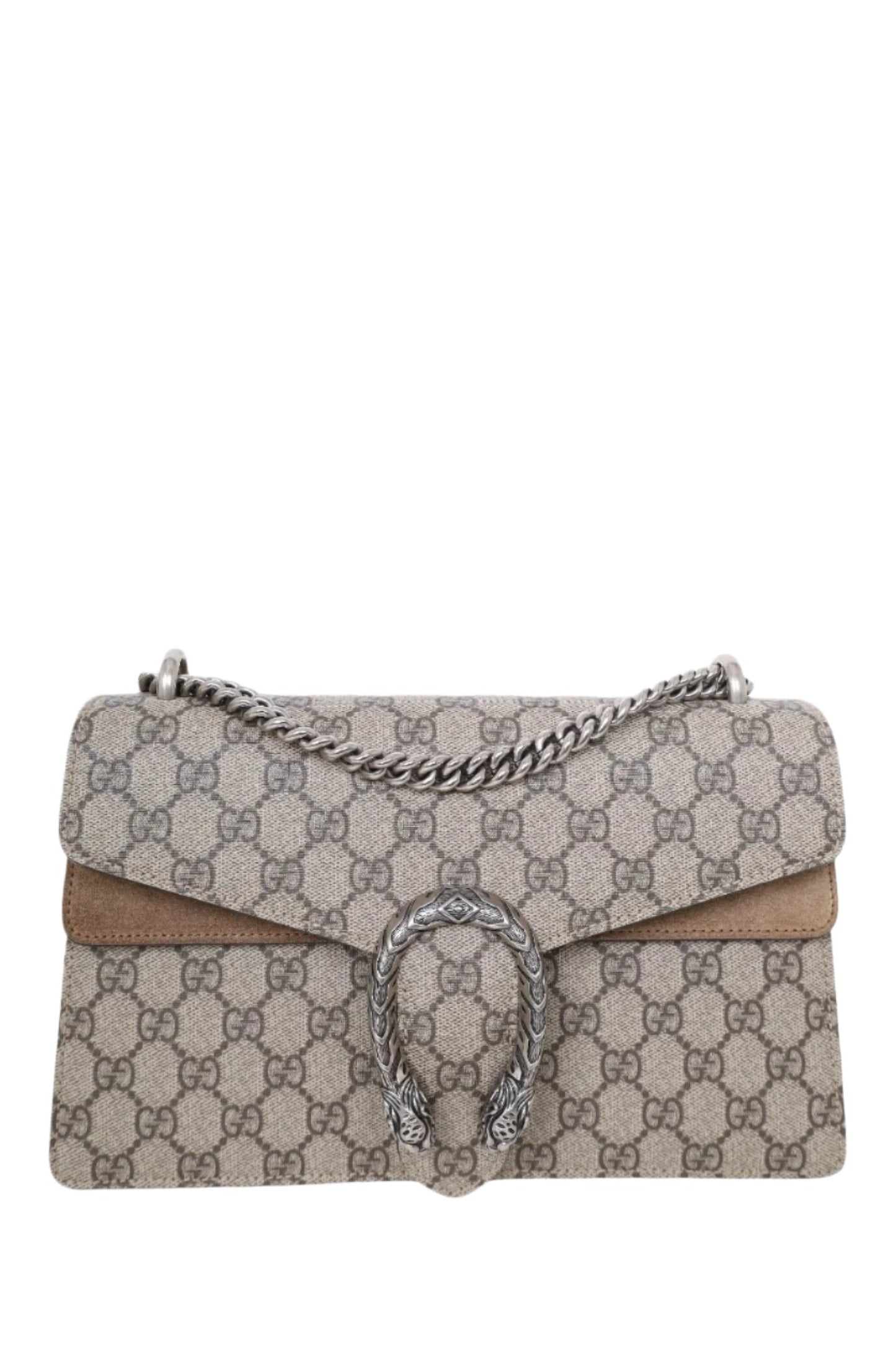 Gucci Beige GG Supreme Medium Dionysus Shoulder Bag