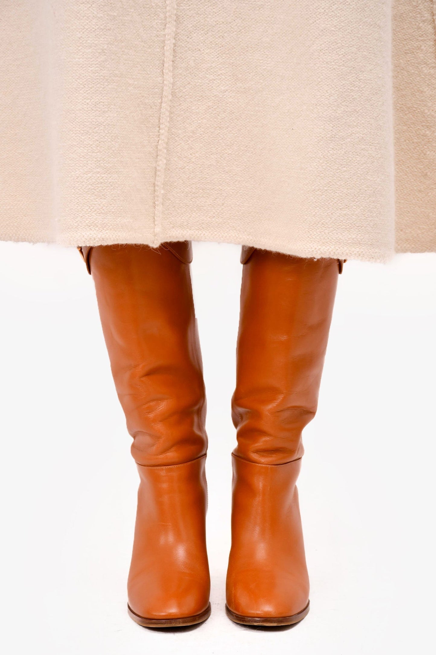 Gucci Brown Leather Horsebit Knee High Boots Size 37