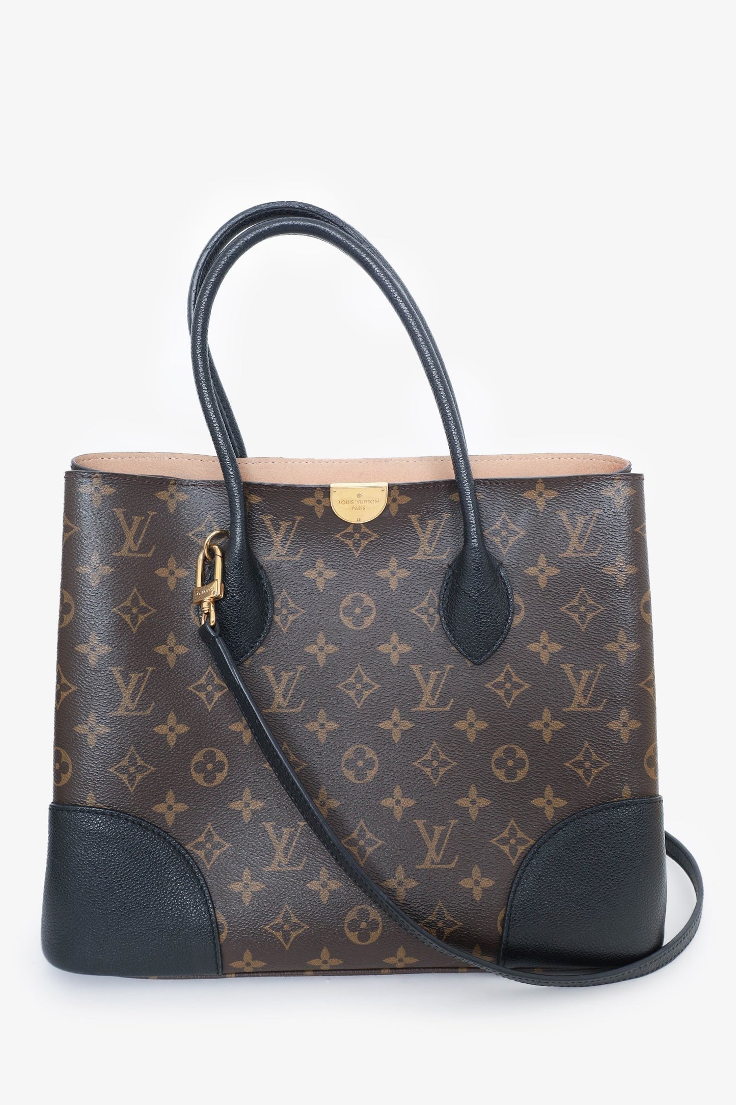 Louis Vuitton 2017 Monogram/Black Leather 'Flandrin' Tote Bag with Strap