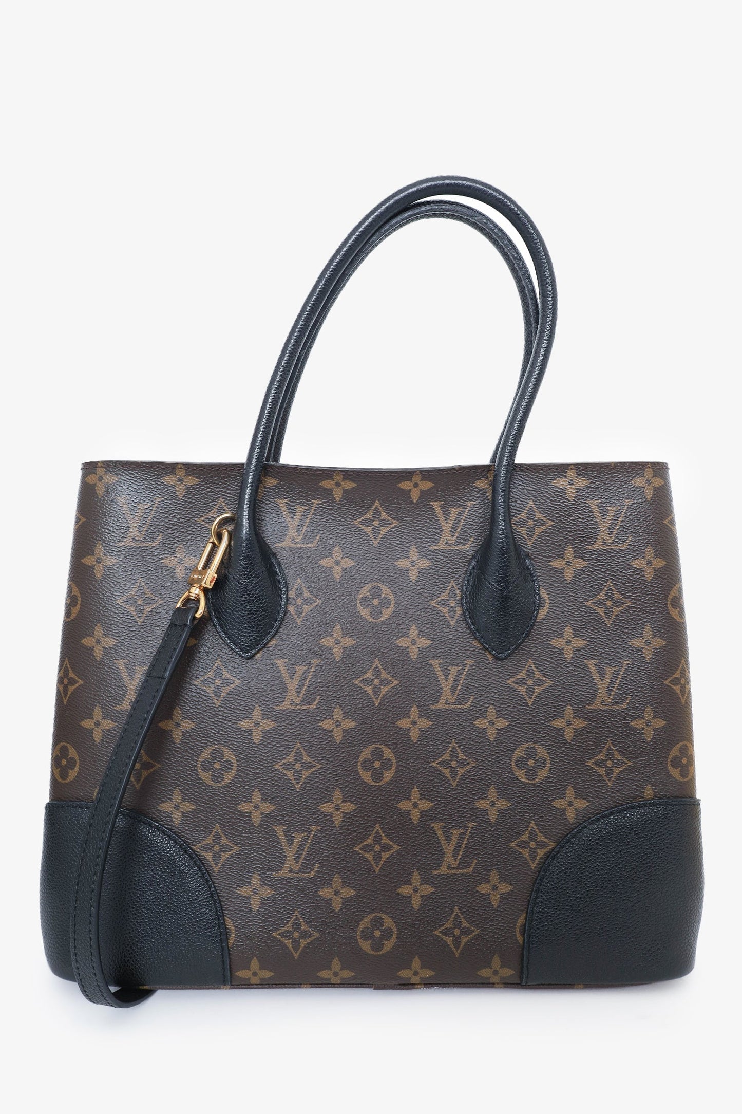 Louis Vuitton 2017 Monogram/Black Leather 'Flandrin' Tote Bag with Strap