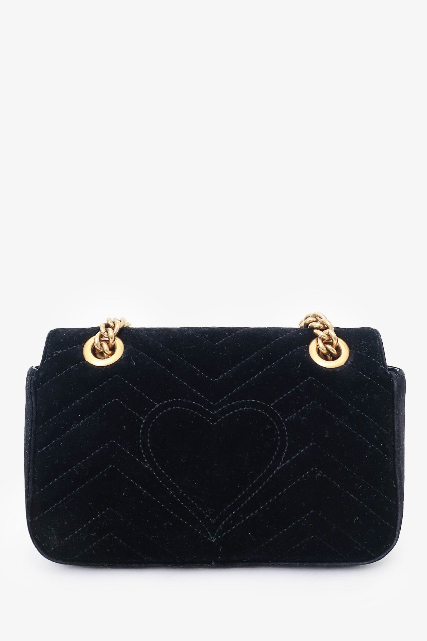 Gucci Black Velvet Mini 'GG' Marmont Shoulder Bag