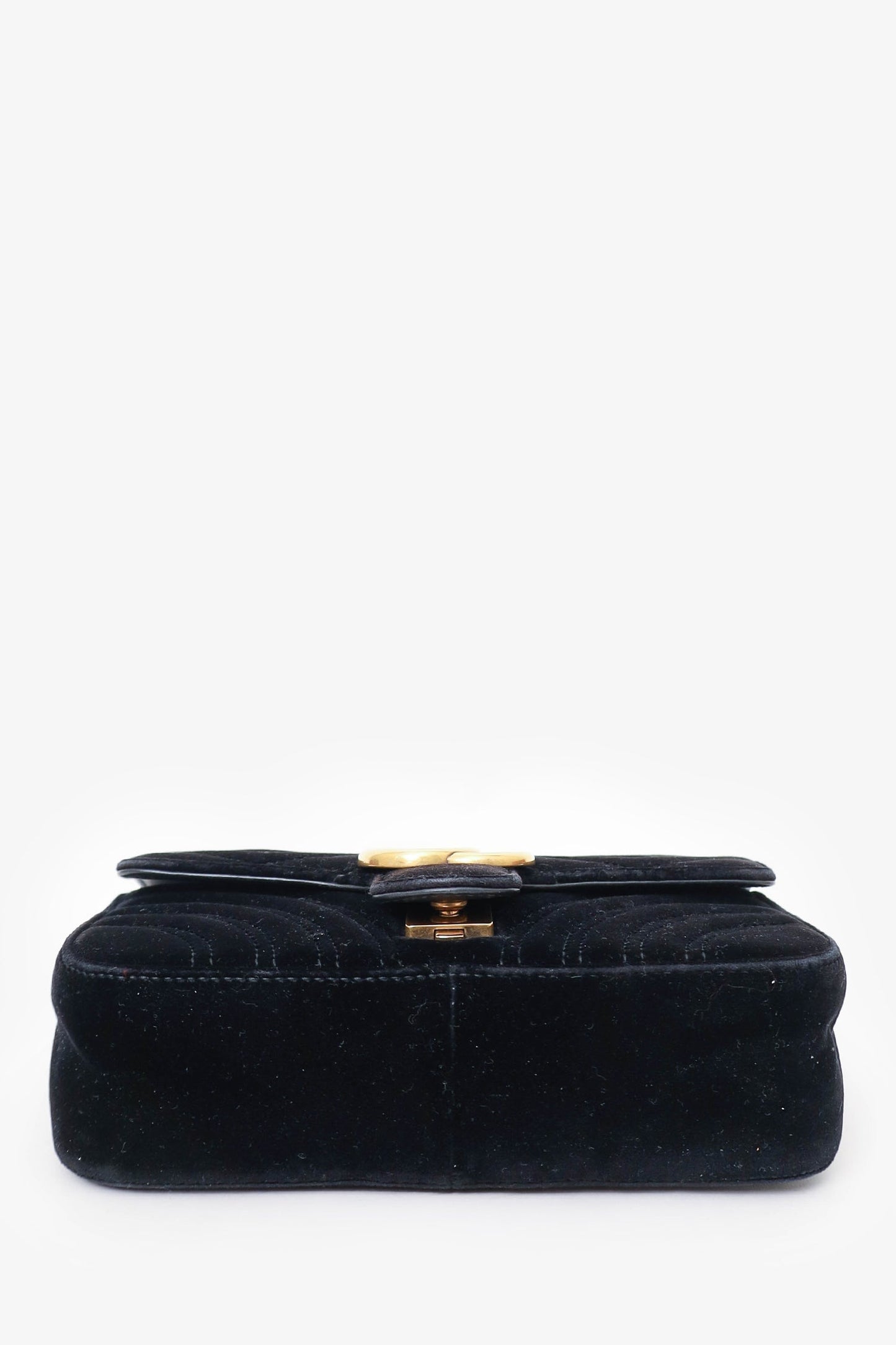 Gucci Black Velvet Mini 'GG' Marmont Shoulder Bag