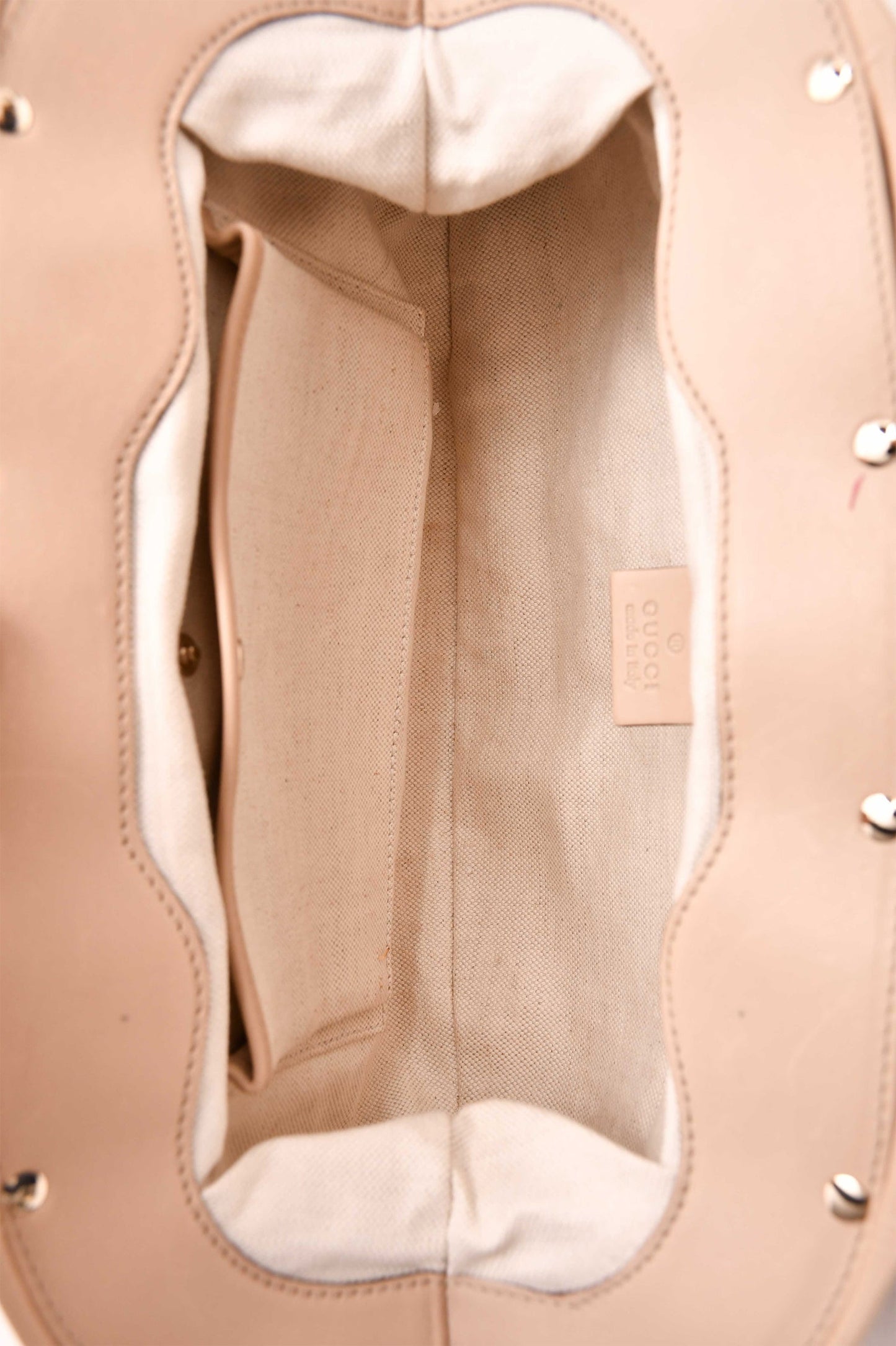 Gucci Beige Leather Bamboo Frame Pouch
