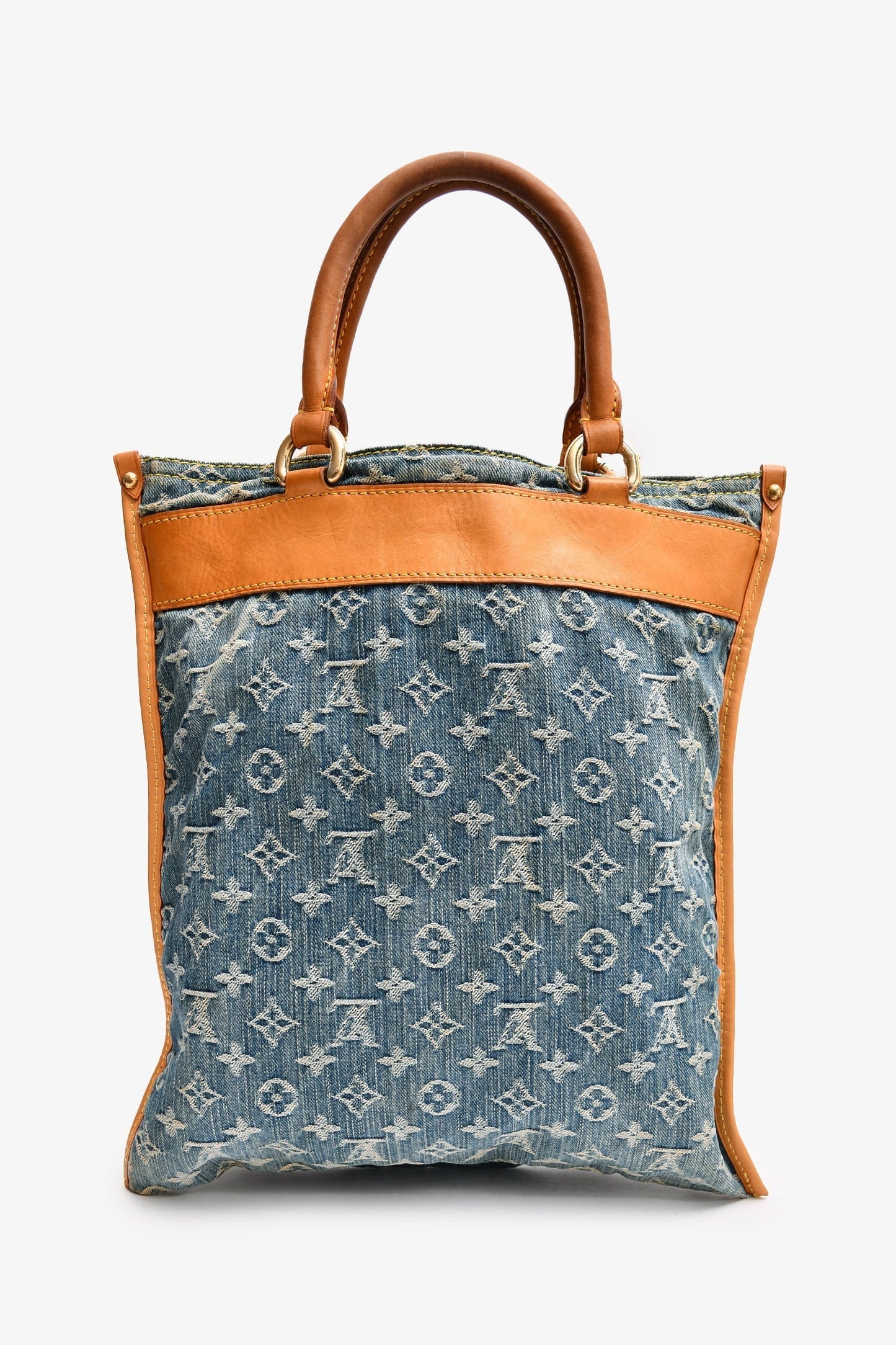 Louis Vuitton Denim Monogram Vintage Sac Plat Top Handle