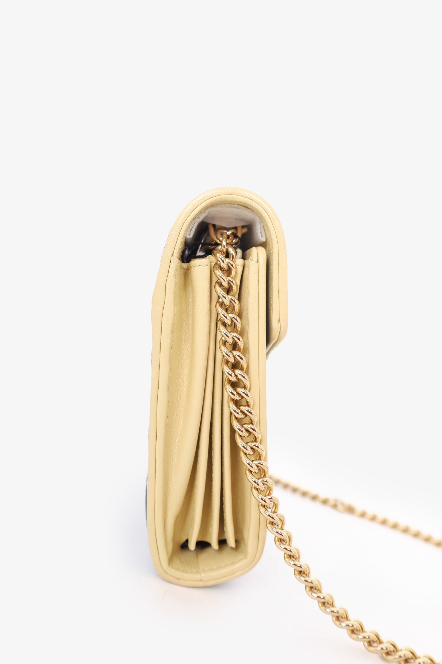 Gucci Red/Navy Quilted Marmont Wallet On Chain