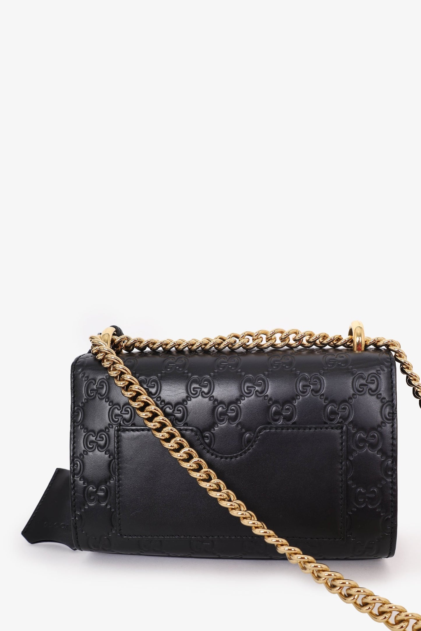 Gucci Black Guccissima Leather Small Padlock Bag