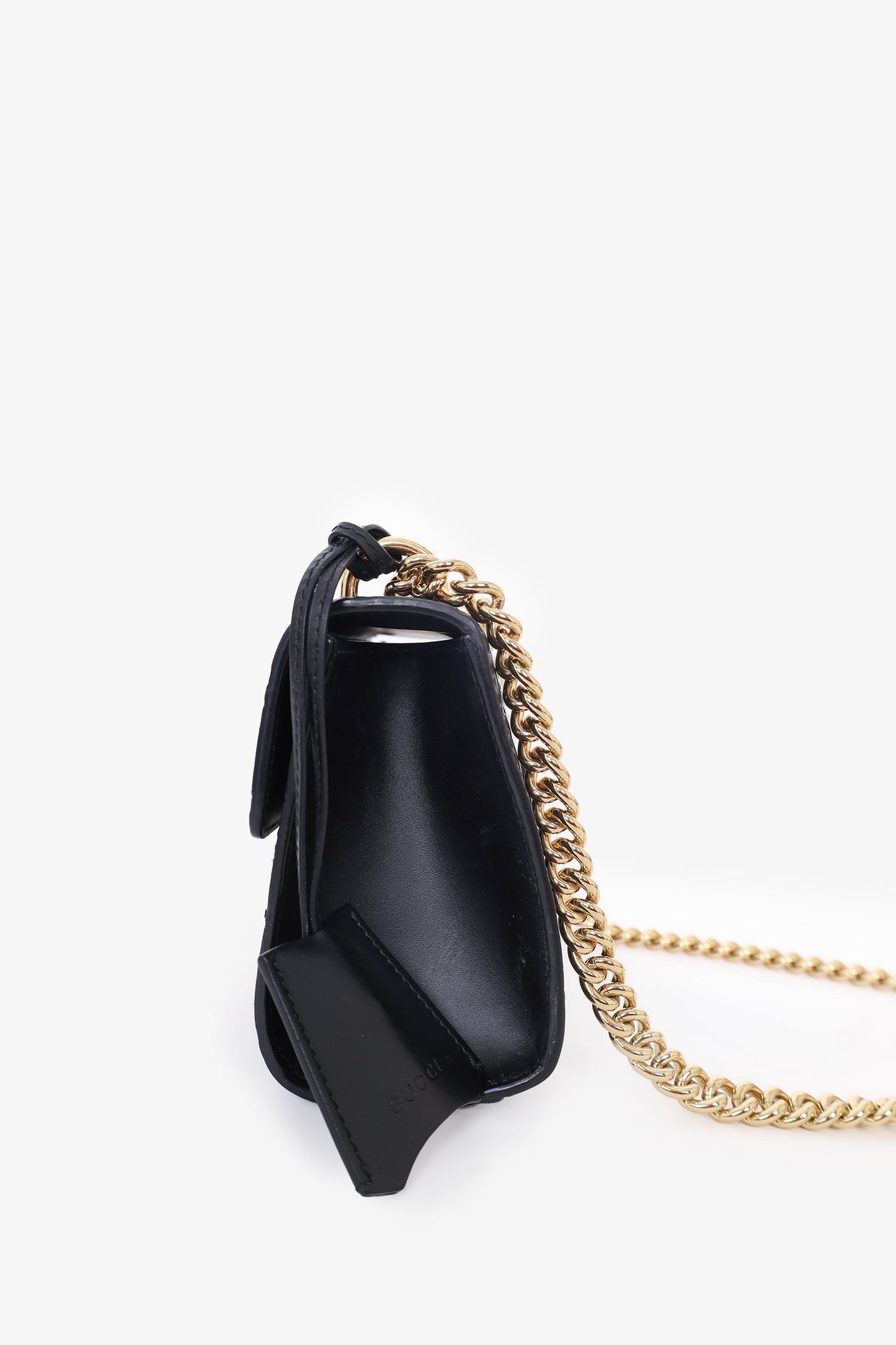 Gucci Black Guccissima Leather Small Padlock Bag