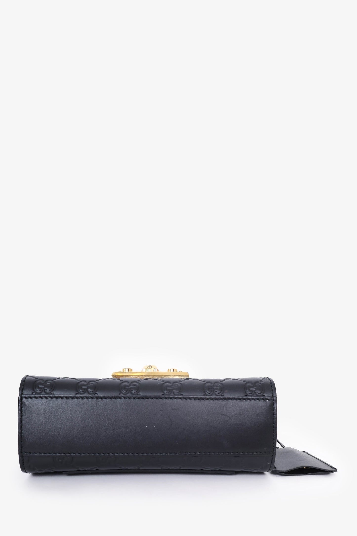 Gucci Black Guccissima Leather Small Padlock Bag